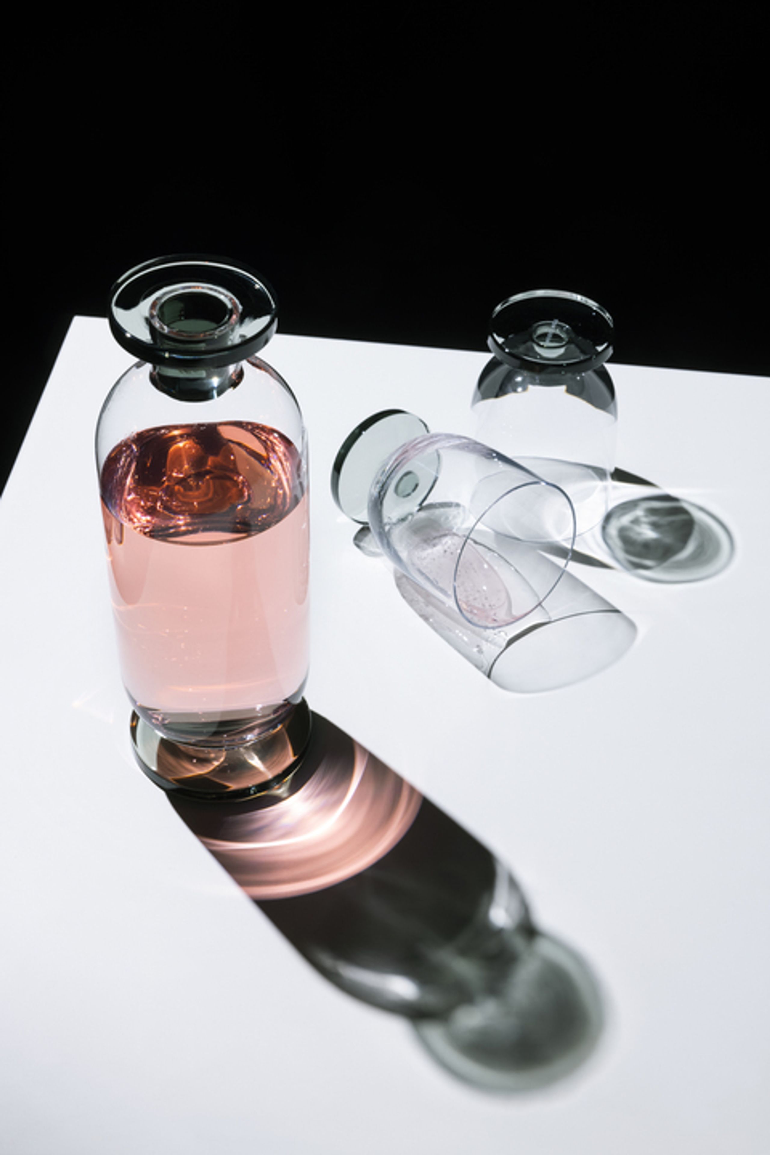 Tom Dixon - Glass - Puck Water Tumblers - Clear / Smoke - 2 pcs