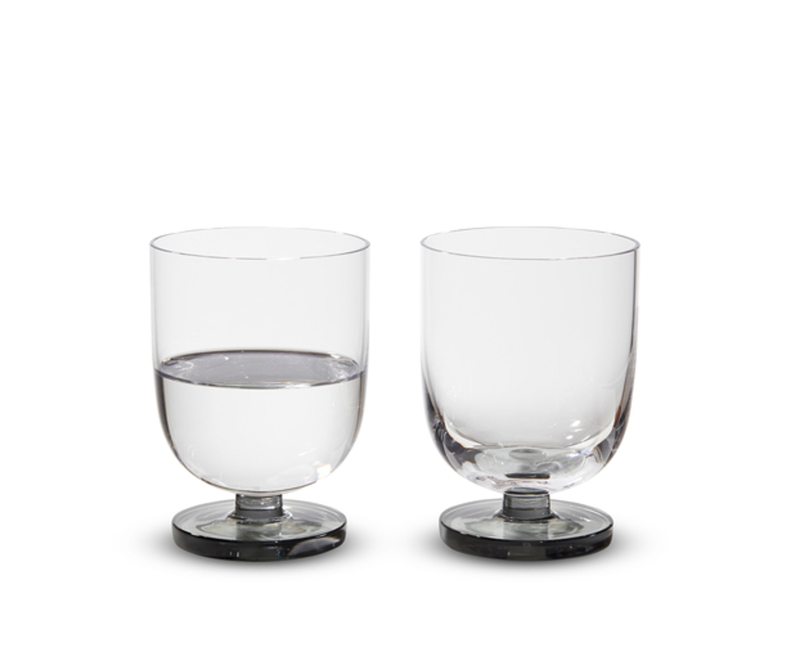 Tom Dixon - Glass - Puck Water Tumblers - Clear / Smoke - 2 pcs