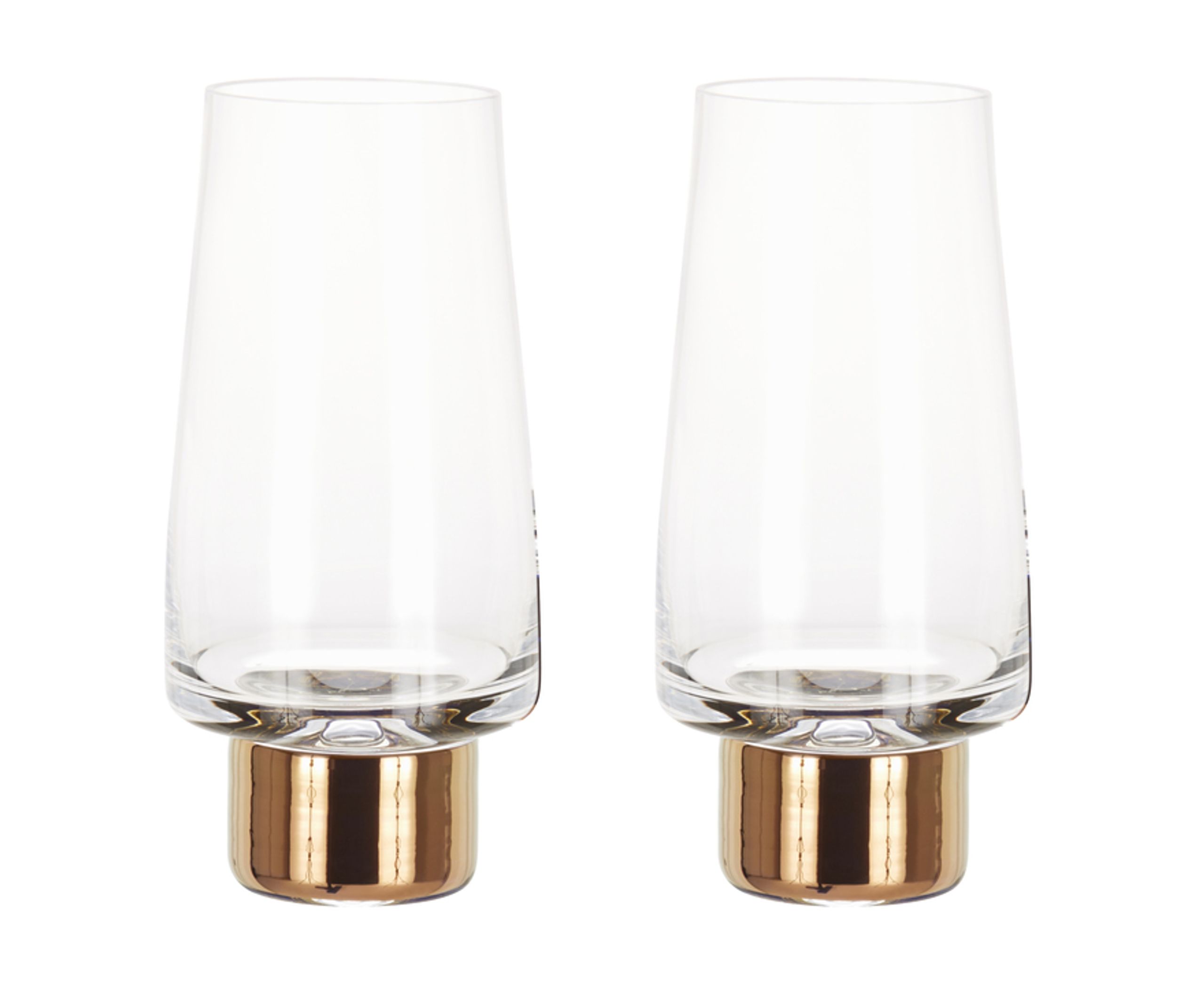 Tom Dixon - Vetro - Tank High Ball Glasses - Clear / Copper