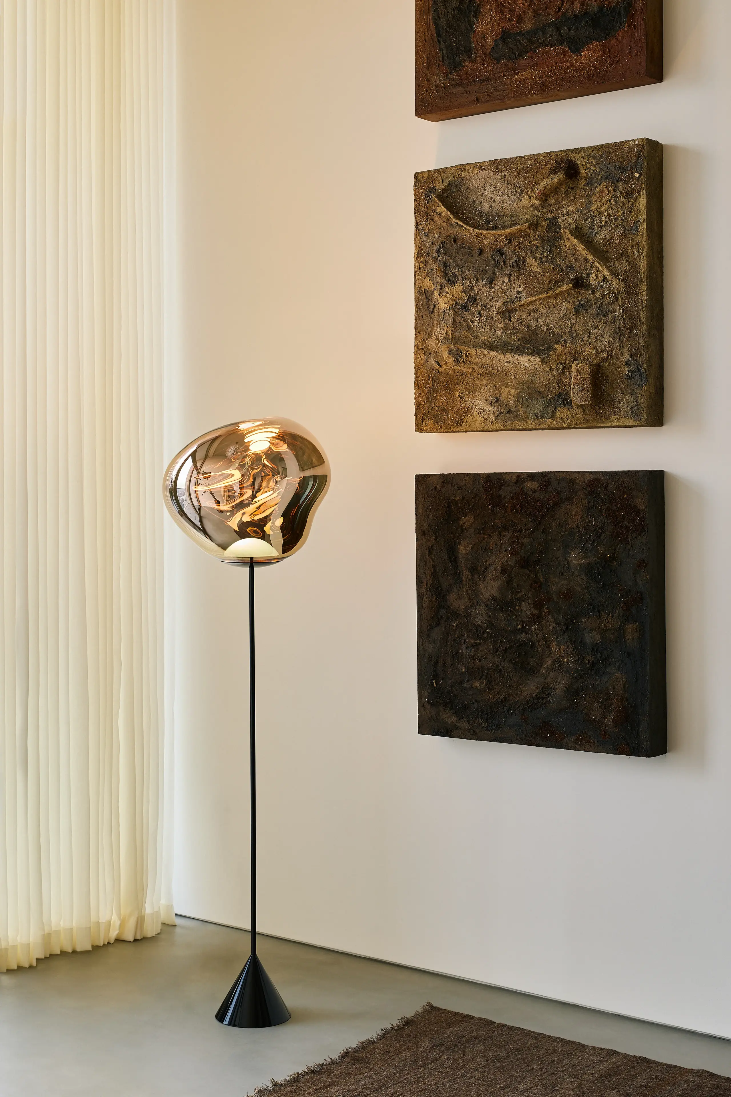 Tom Dixon - Lampadaire - Melt Cone Slim Floor Led - Mirrored, Gloss Copper