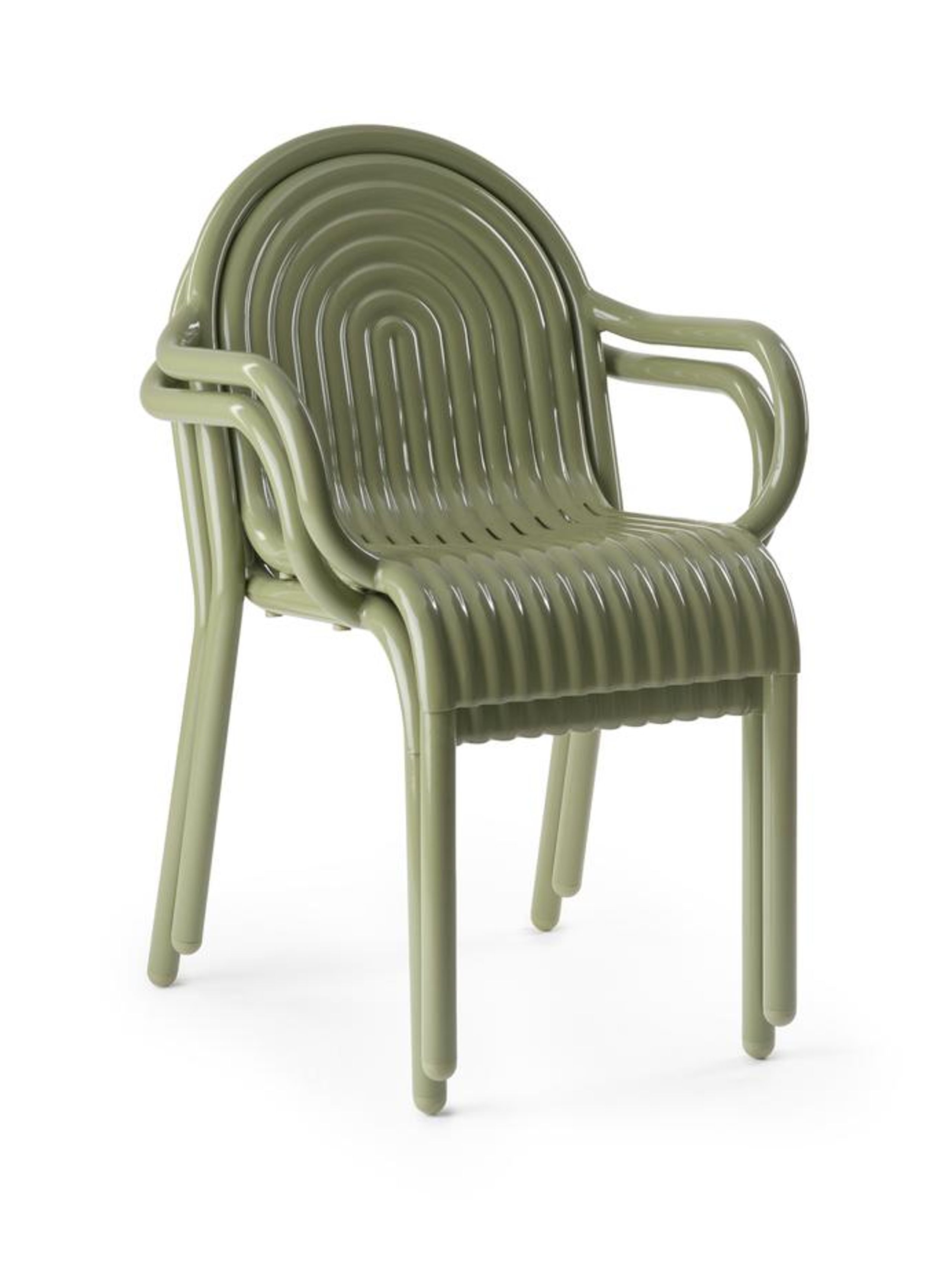 Tom Dixon - Krzesło ogrodowe - Groove Arm Chair - Moss