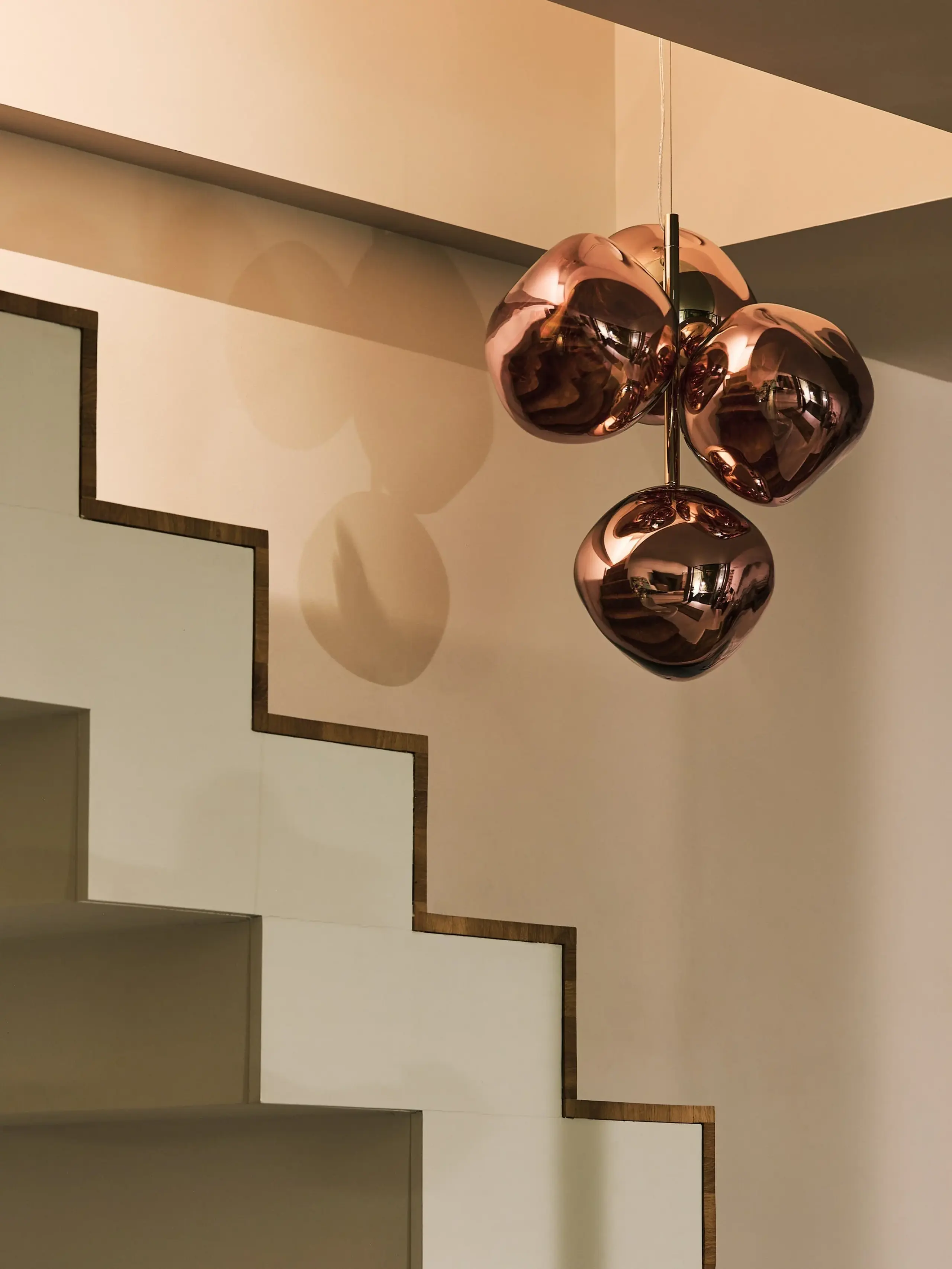 Tom Dixon - Lámpara de techo - Melt Chandelier Mini Led - Mirrored, Polished Copper