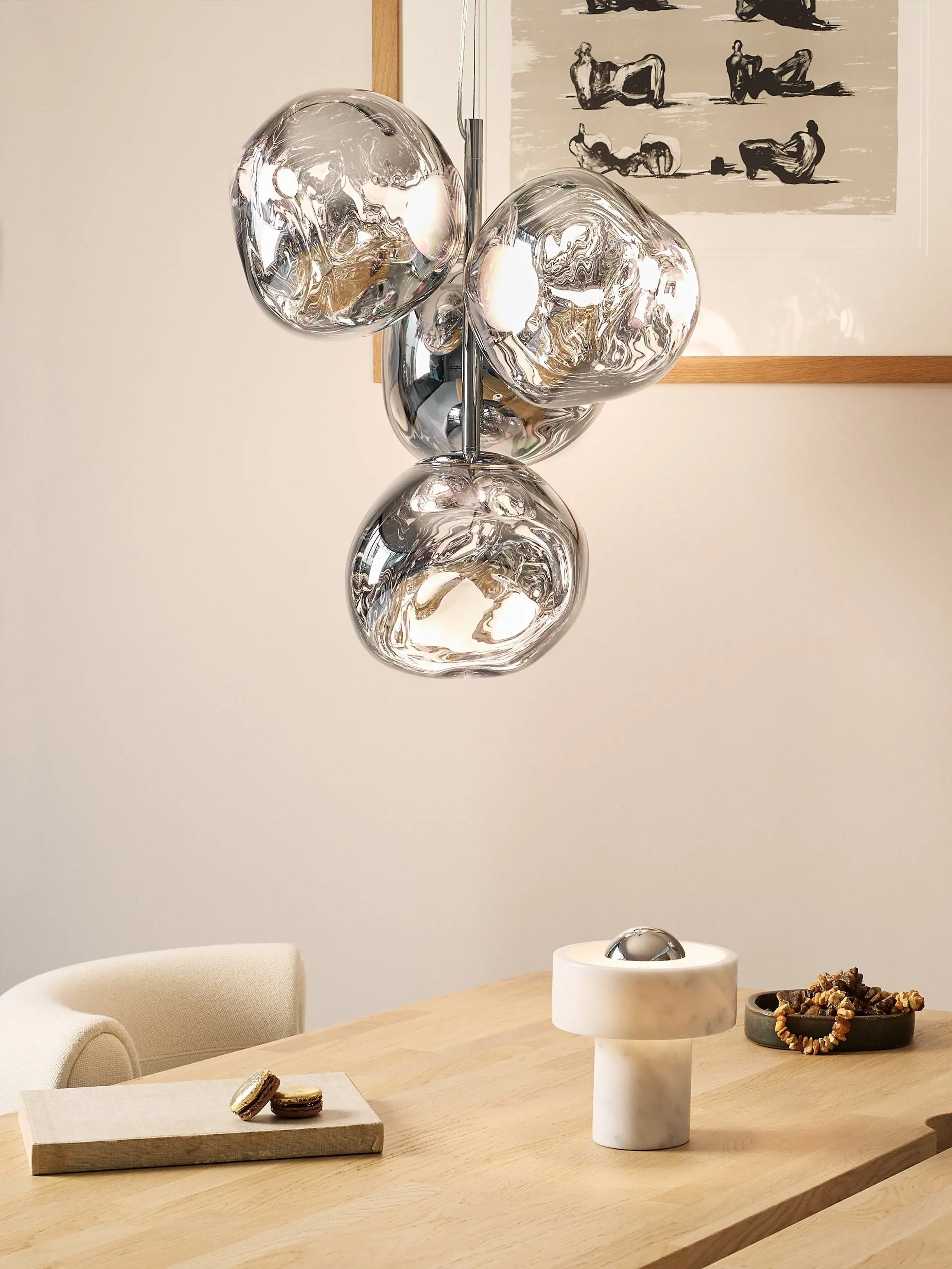 Tom Dixon - Ceiling lamp - Melt Chandelier Mini Led - Mirrored, Polished Silver