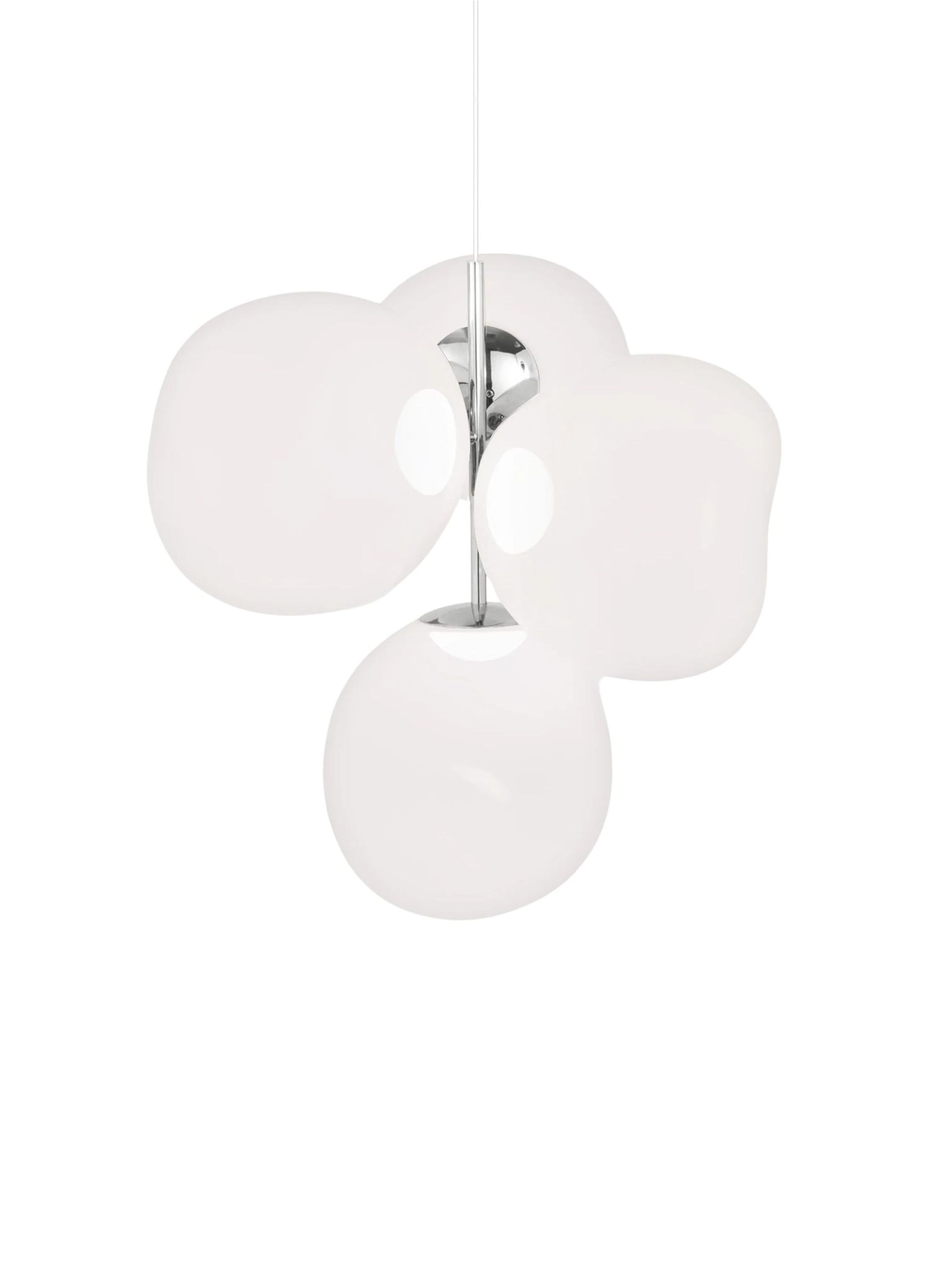 Tom Dixon - Lámpara de techo - Melt Chandelier Small Led - Tinted, Polished Opalescent / Silver