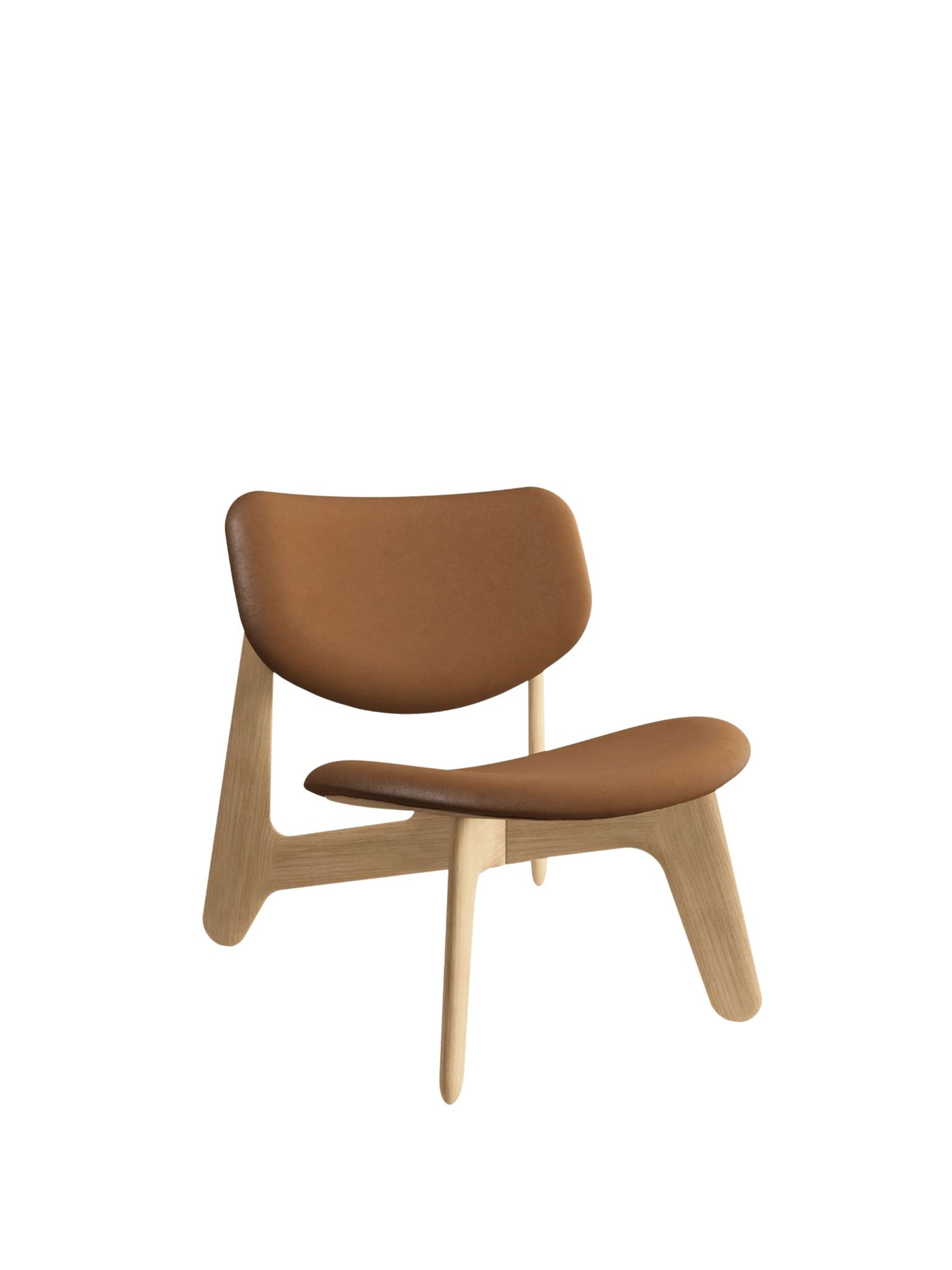 Tom Dixon - Krzesło do salonu - Slab Lounge Chair - Natural / Cognac