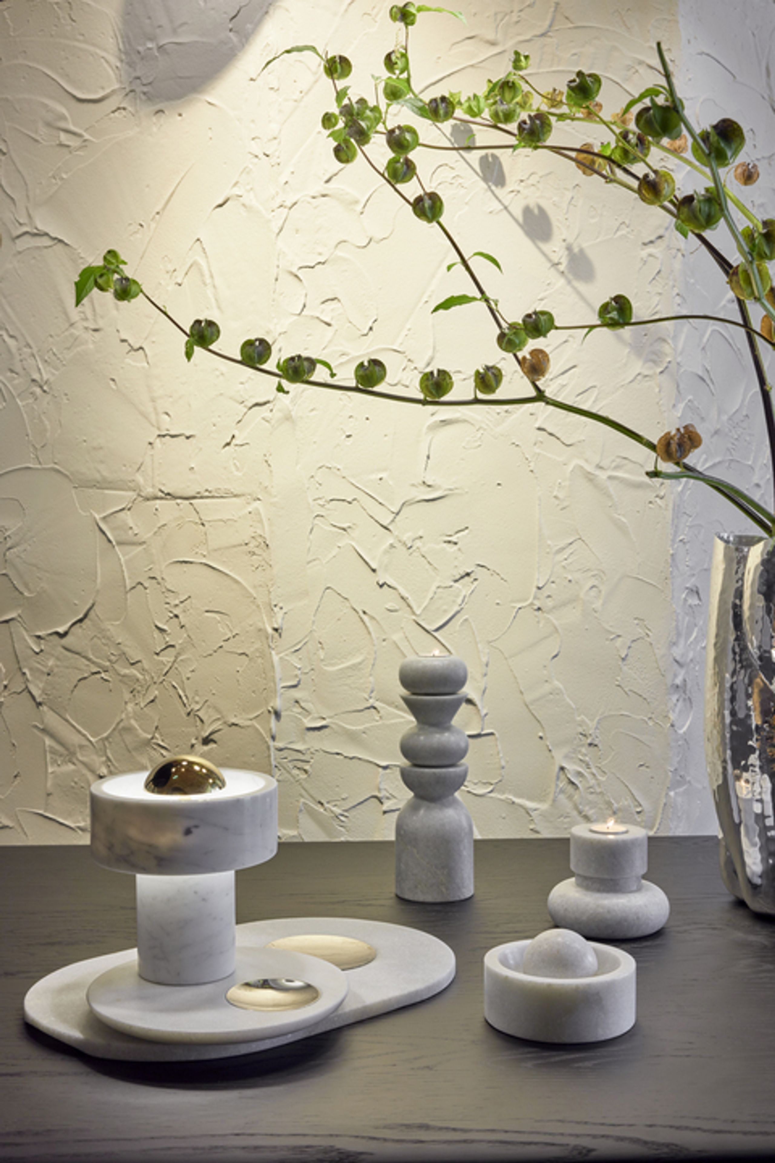 Tom Dixon - Candle holder - Stone Stacking Candleholder - Polished White