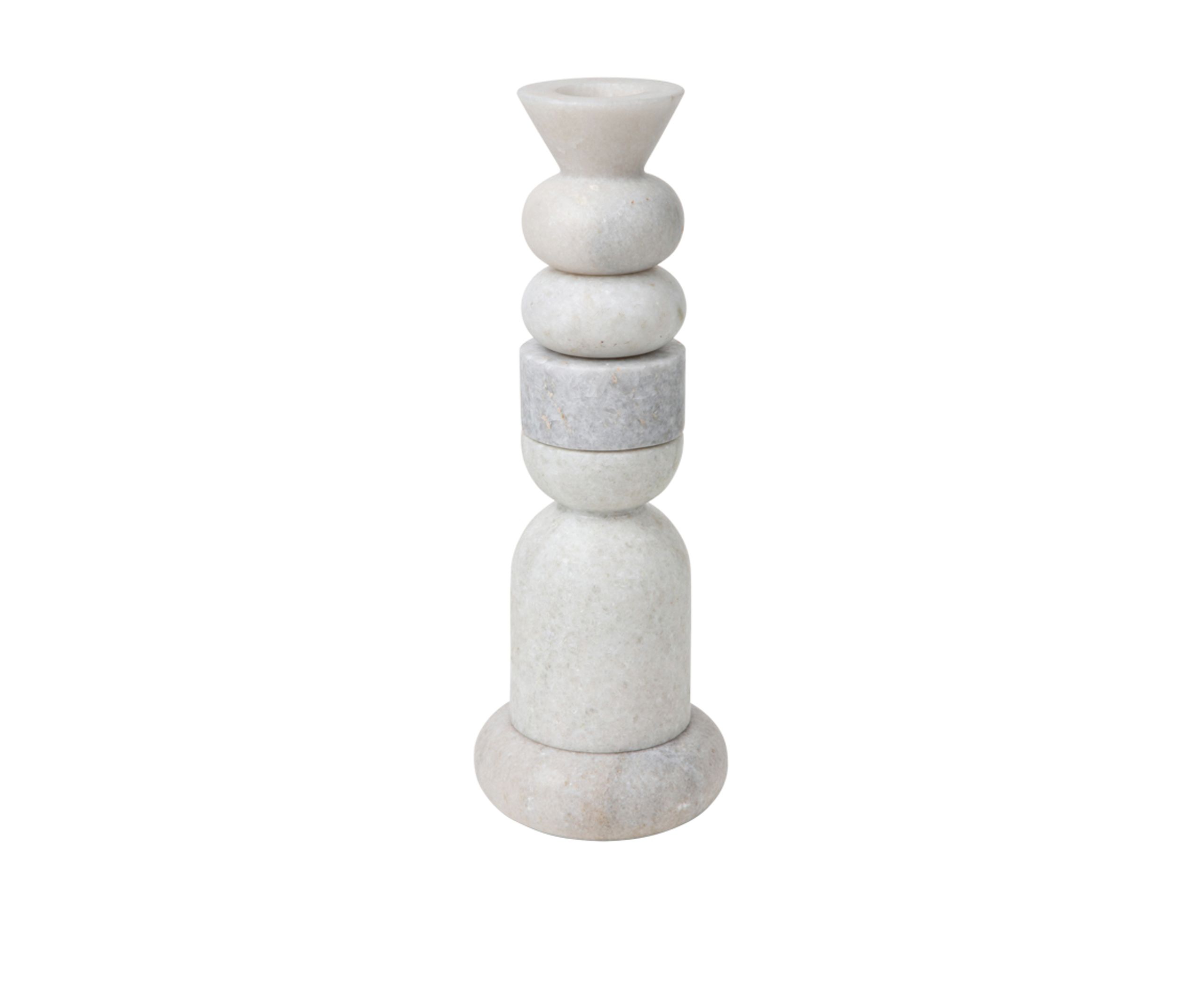 Tom Dixon - Candle holder - Stone Stacking Candleholder - Polished White