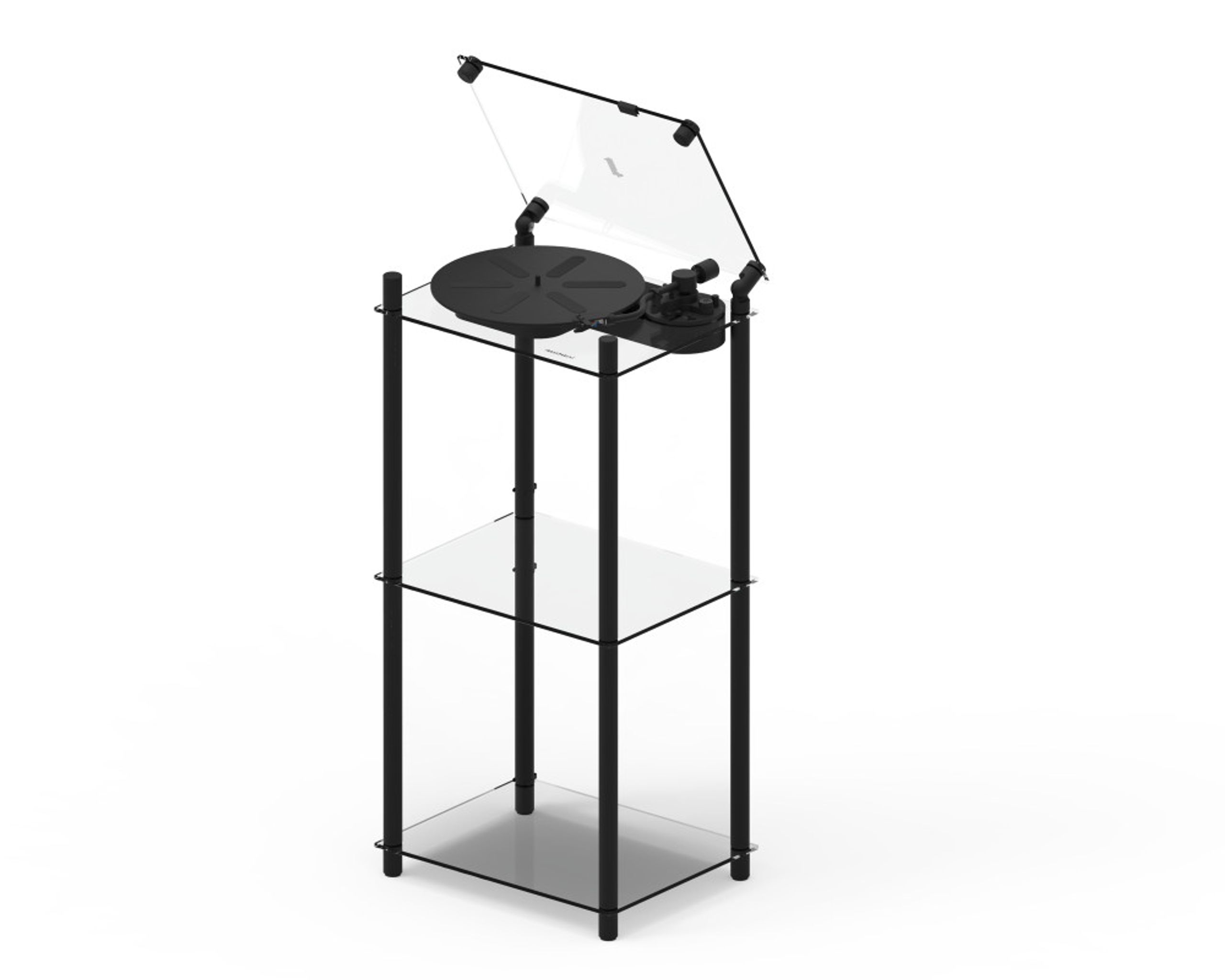 Transparent - Turntable stand - Turntable Table Stand - Black