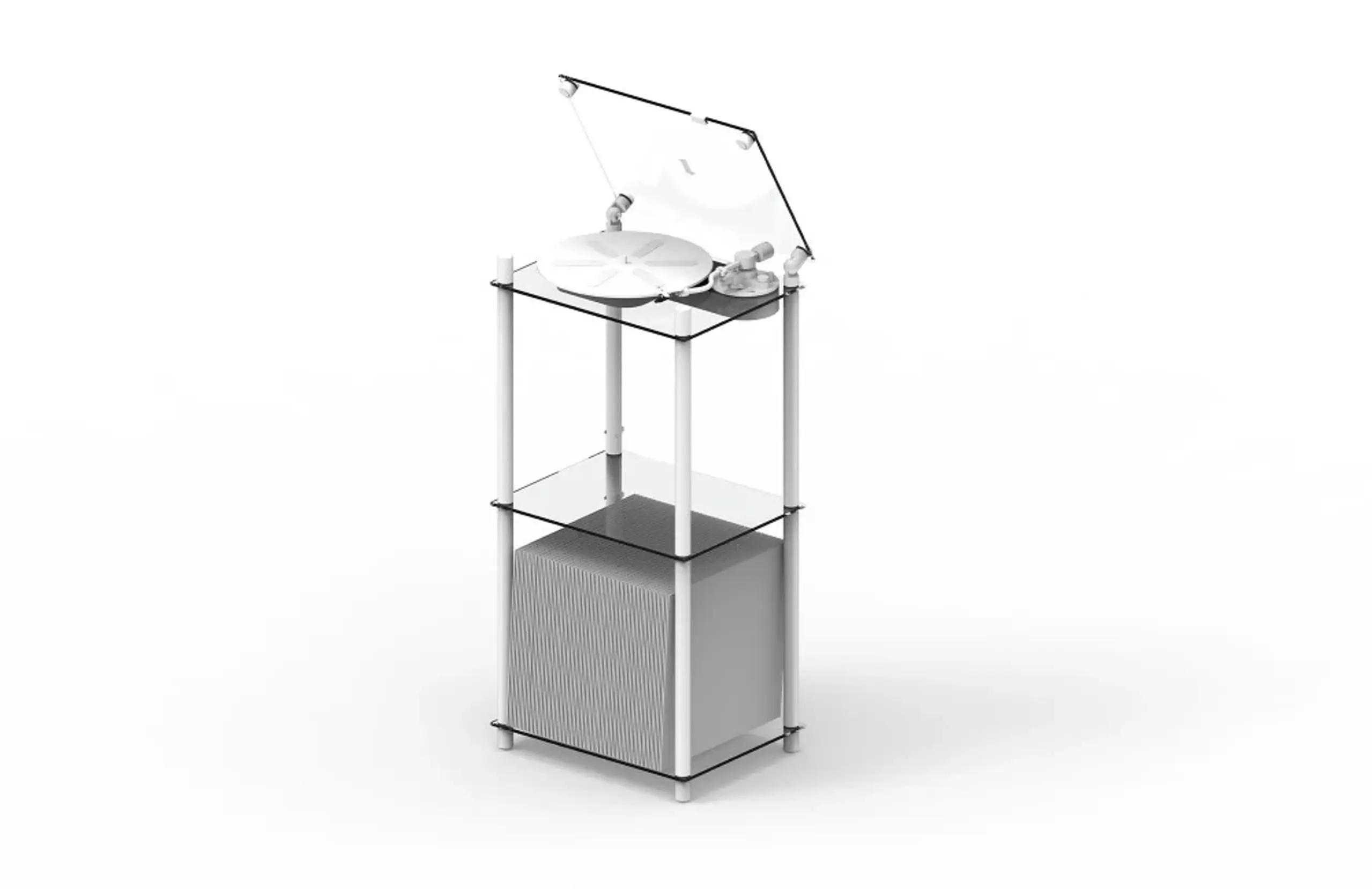 Transparent - Pladespiller stand - Turntable Table Stand - White