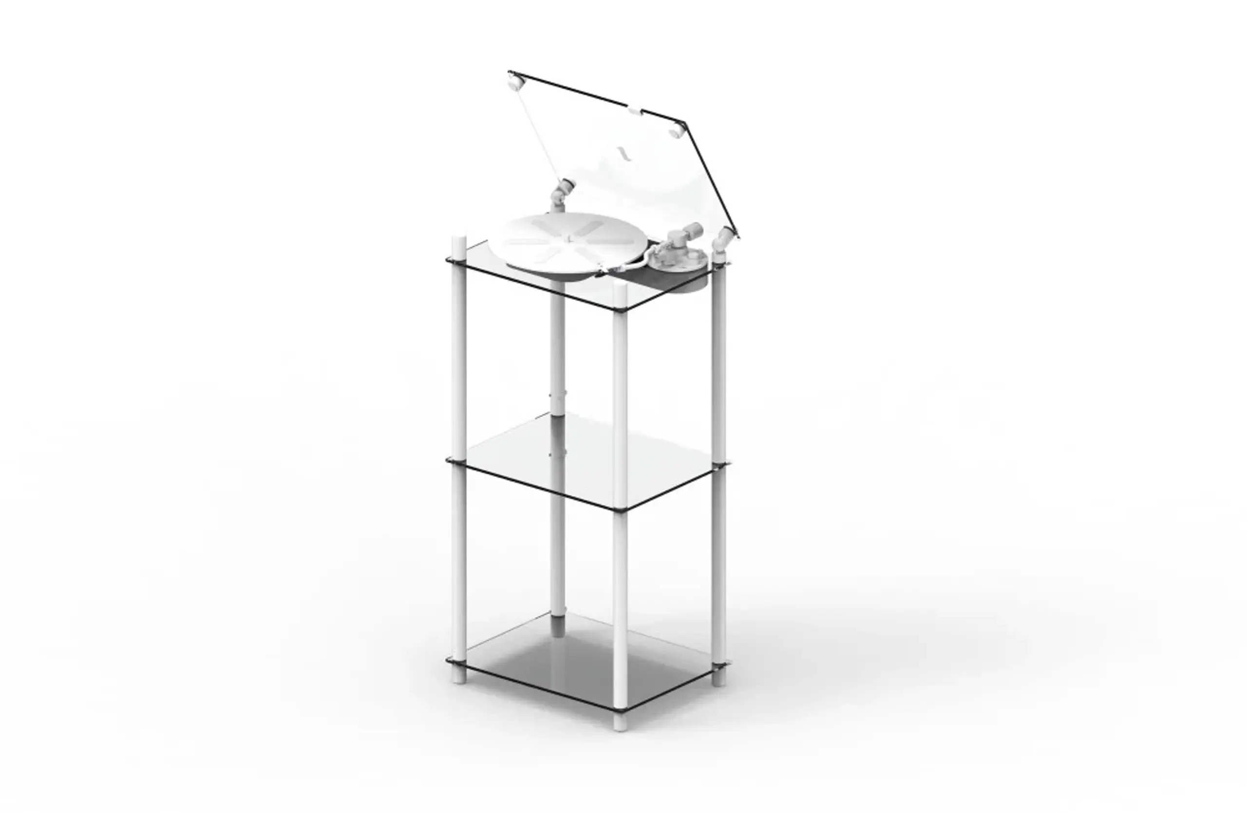 Transparent - Pladespiller stand - Turntable Table Stand - White
