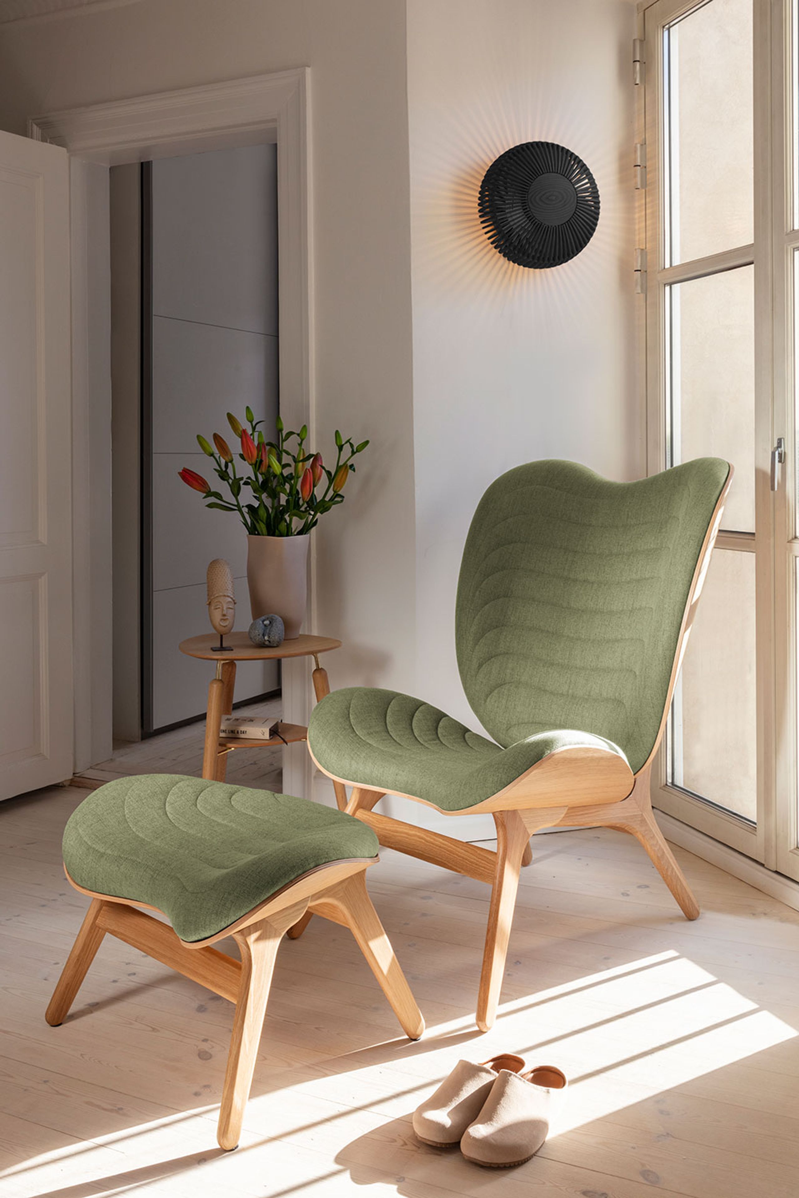 Umage - Wandlamp - Clava Up Wood Lamp - Large - Black