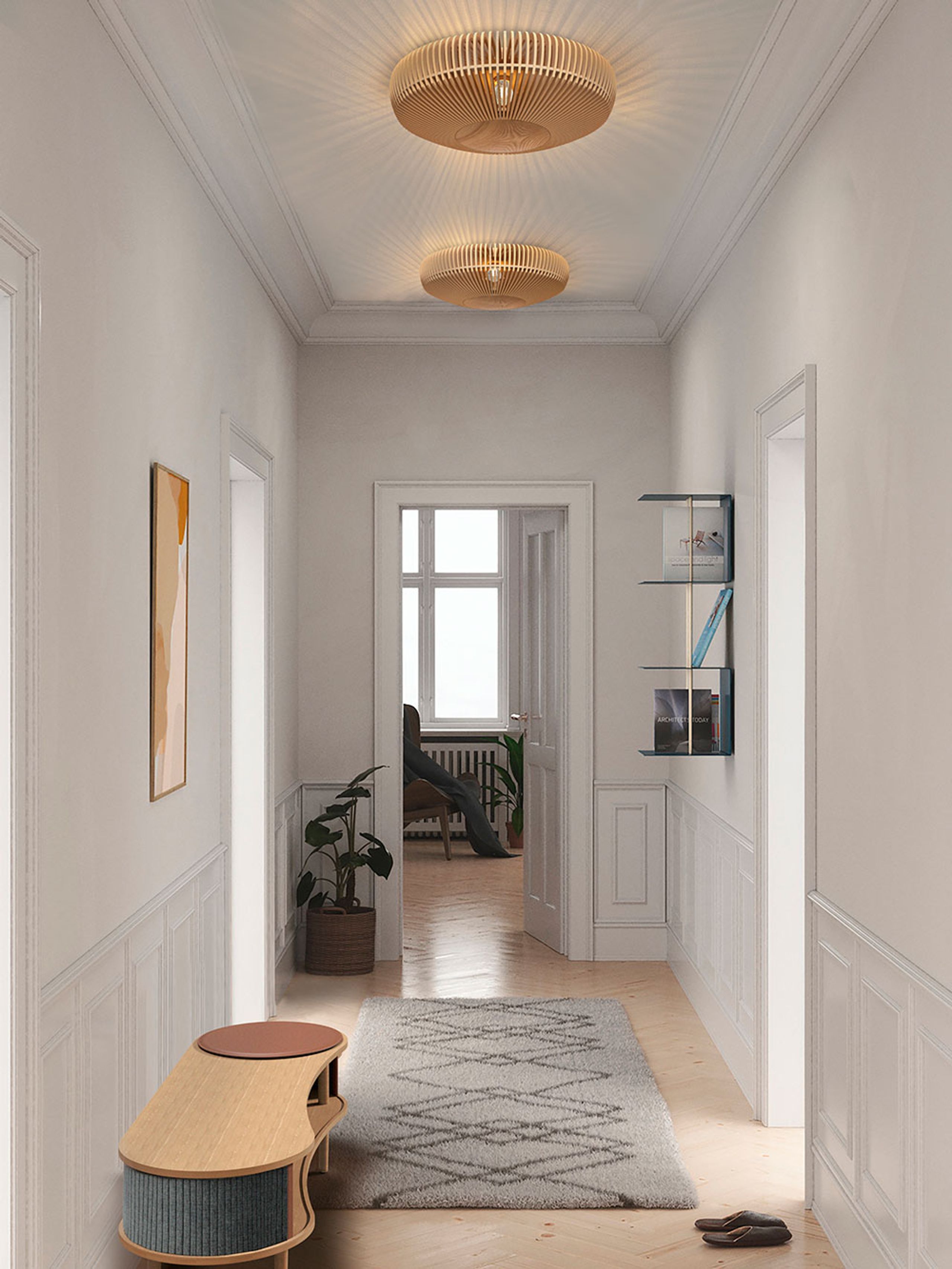 Umage - Wandlamp - Clava Up Wood Lamp - Large - Dark Oak