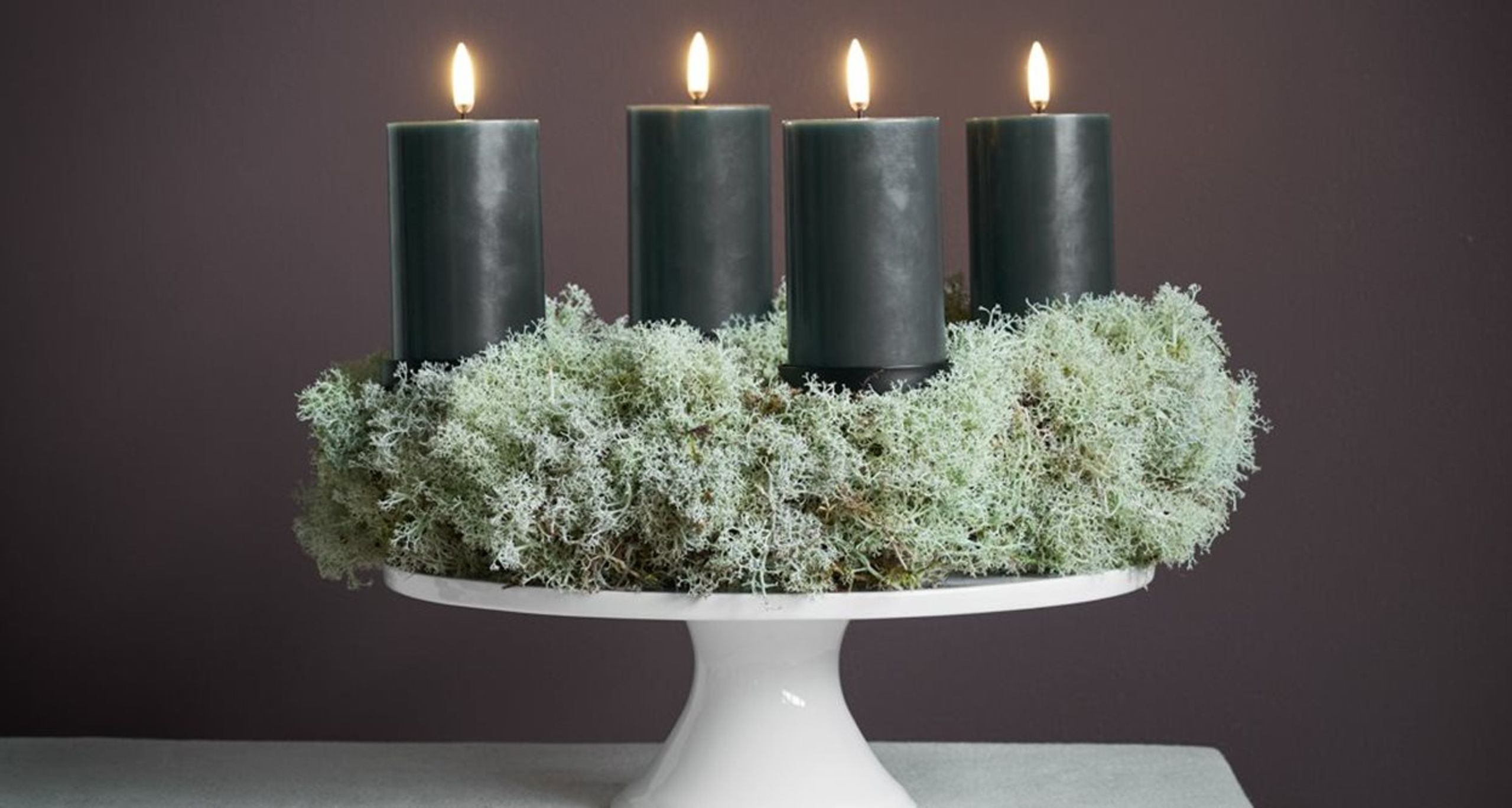 Uyuni - Block Candle - Advent Pillar Giftbox - Pine green, Smooth