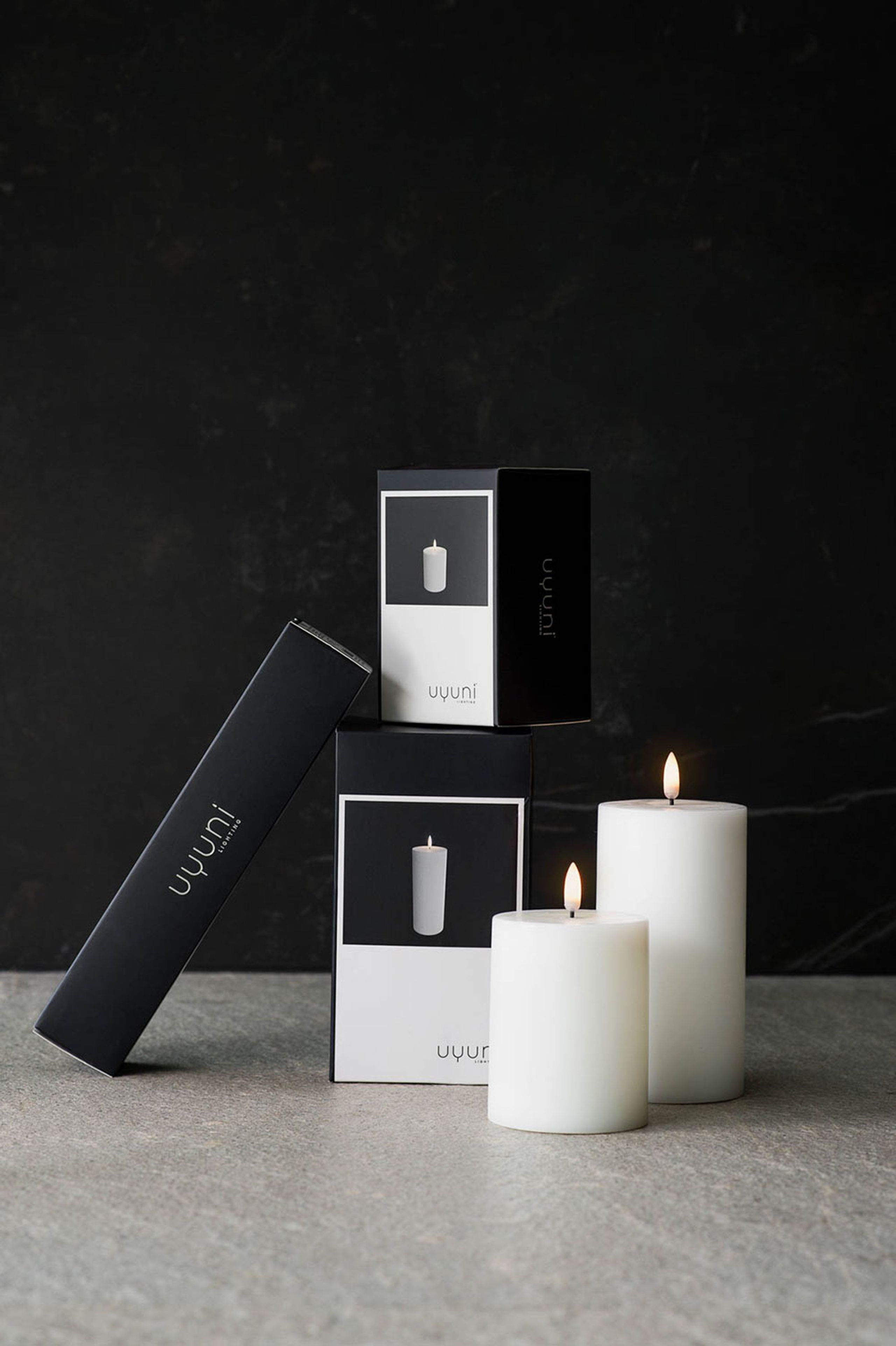 Uyuni - Kerzen - LED Pillar Candle - Nordic White/Smooth - 5,8x10 cm