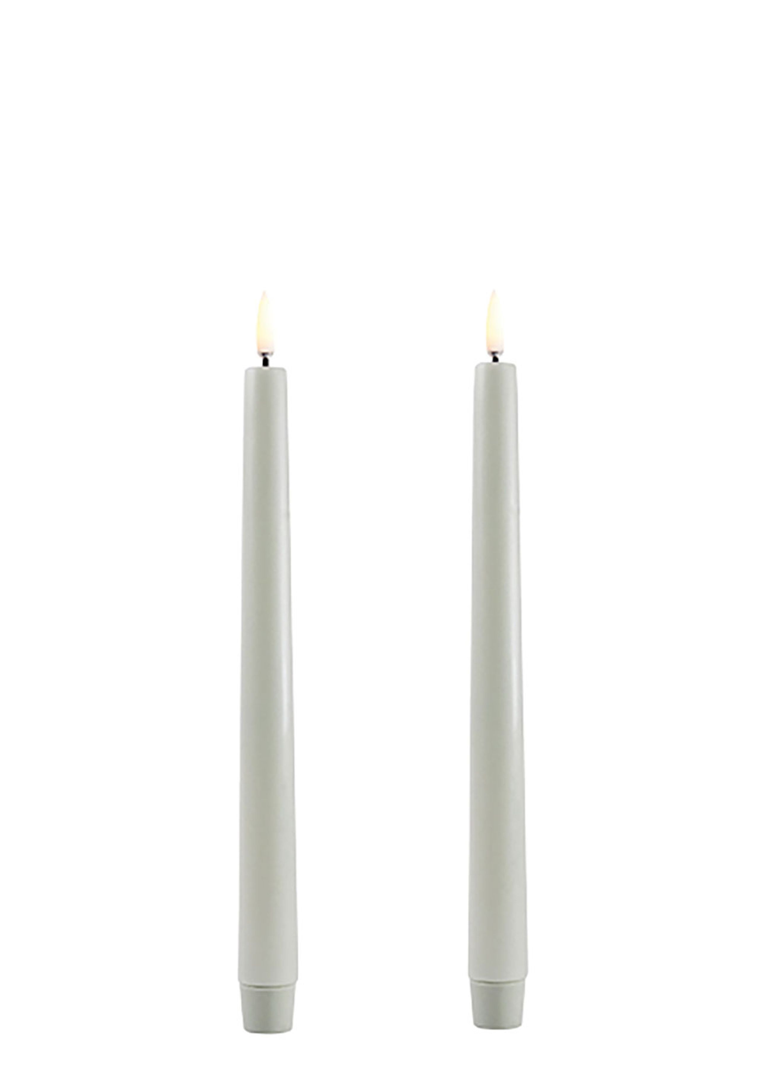 Uyuni - Kerzen - LED Taper Candle - Dusty Green/Smooth - 2,3x25 cm