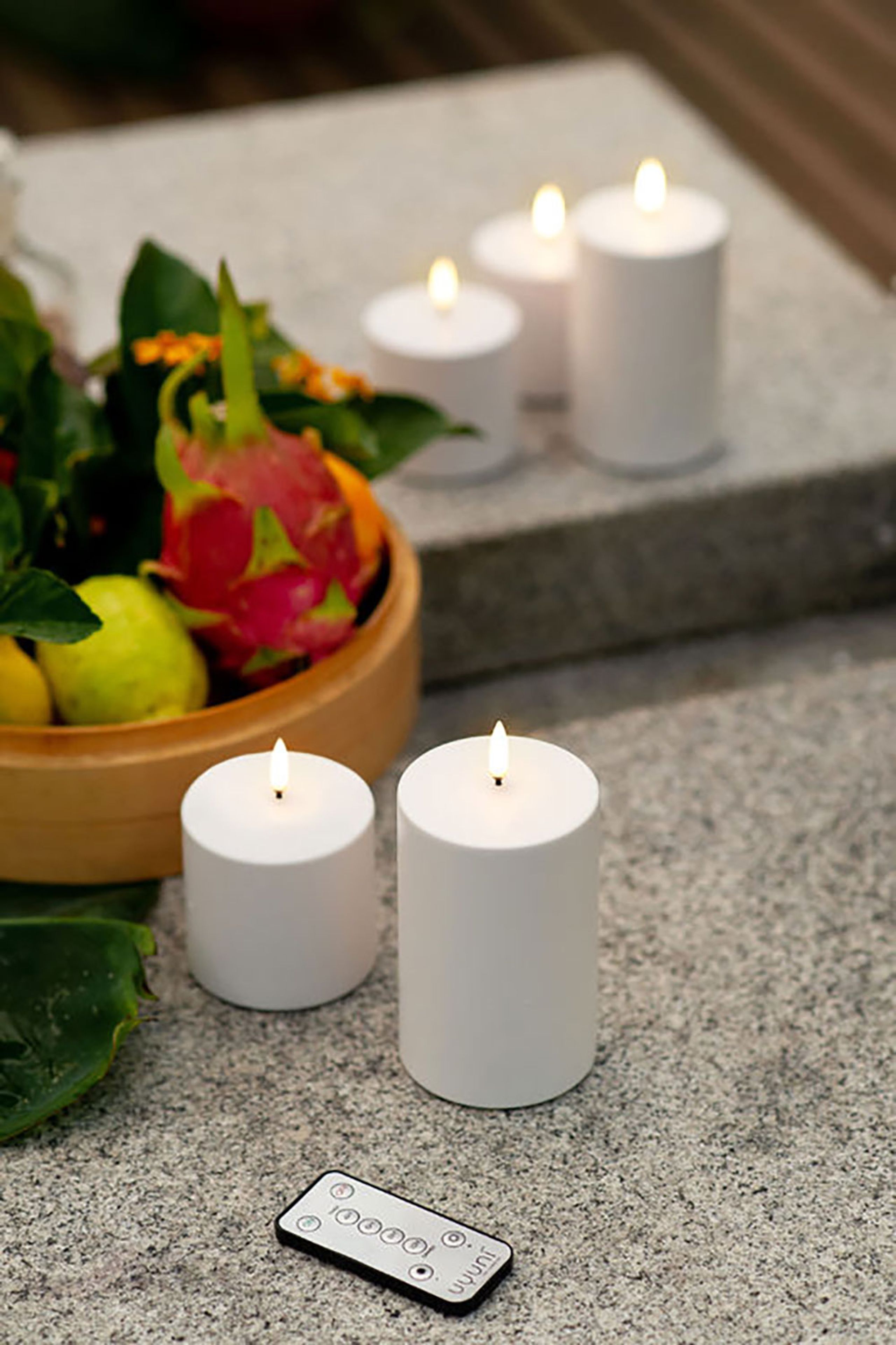 Uyuni - Velas - Outdoor LED Pillar Candle - White - 7,8x12,7 cm