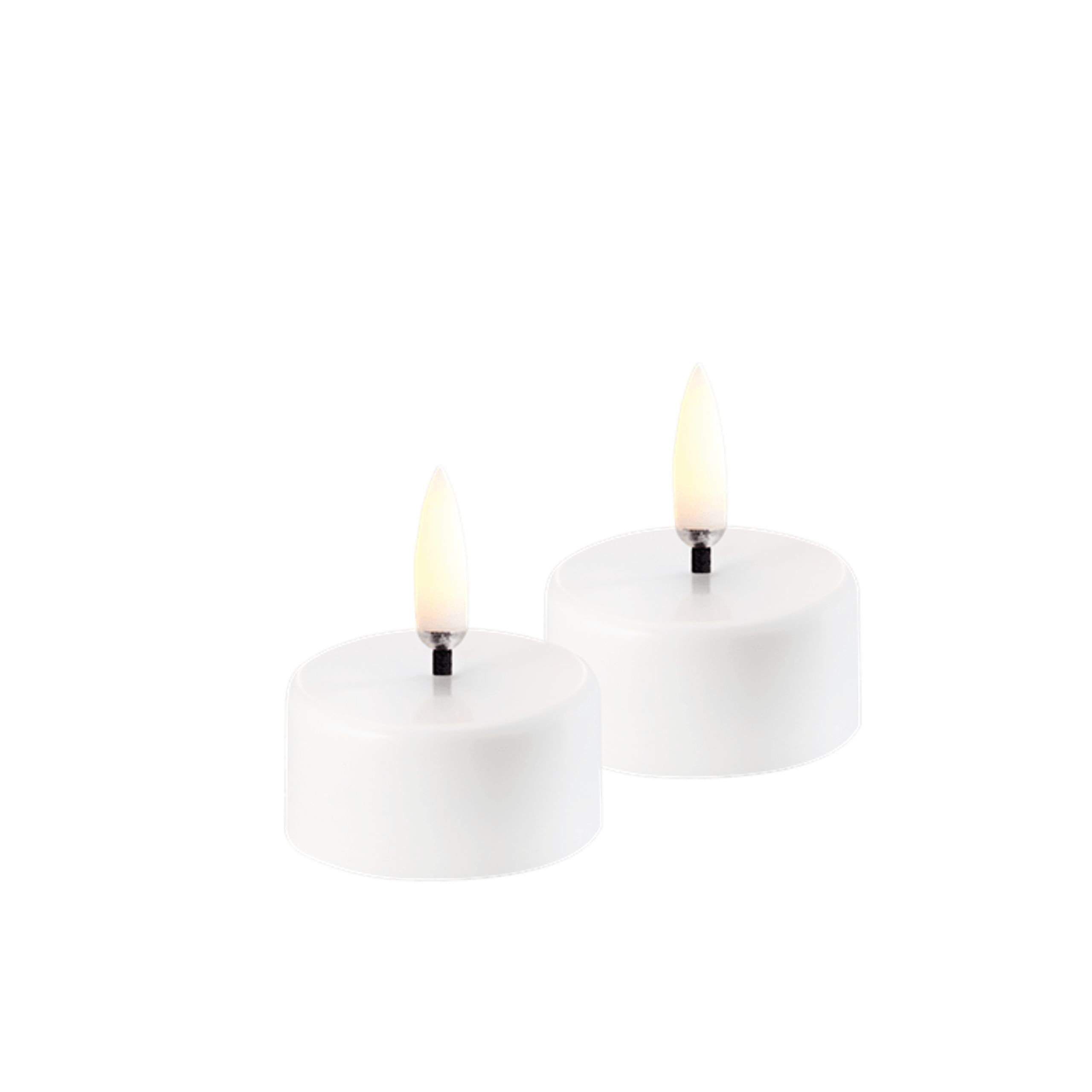 Uyuni - Candles - Rechargeable Tealight - White plain, W3,9 x H2,3 cm