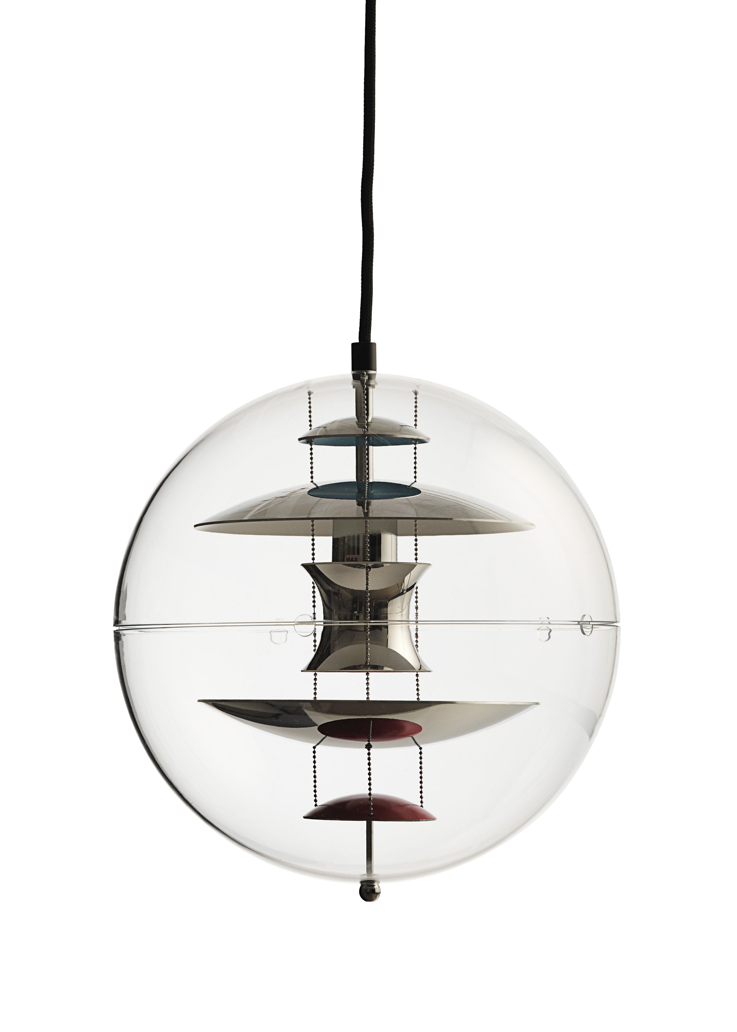 Verpan - Závěsné svítidlo - VP Globe Mini - Krom/Rød/Blå