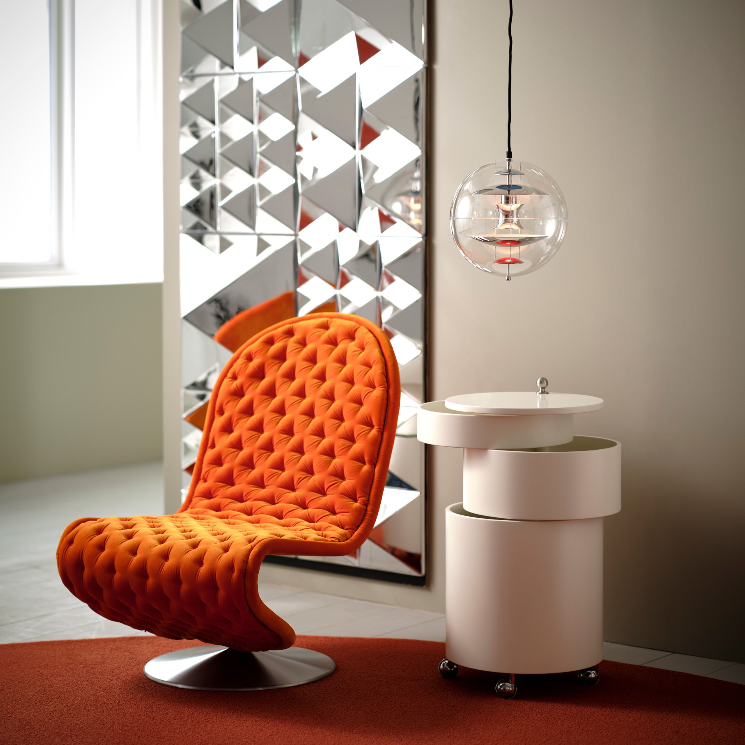 Verpan - Závěsné svítidlo - VP Globe Mini - Krom/Rød/Blå