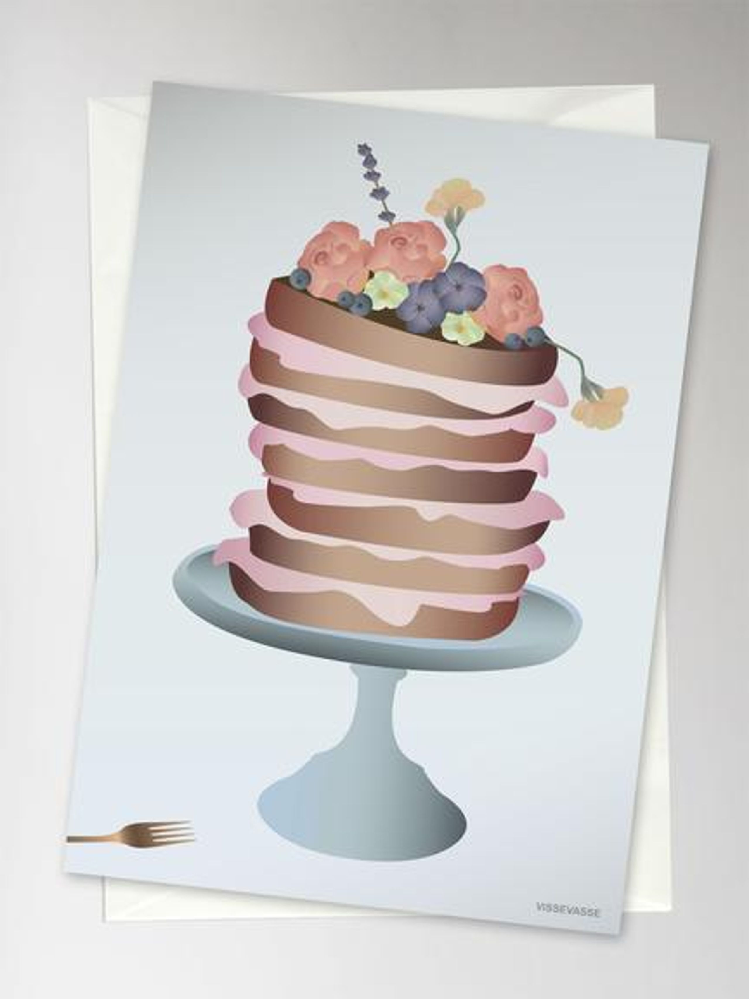 ViSSEVASSE - Cards - Cake With Flowers - Birthday