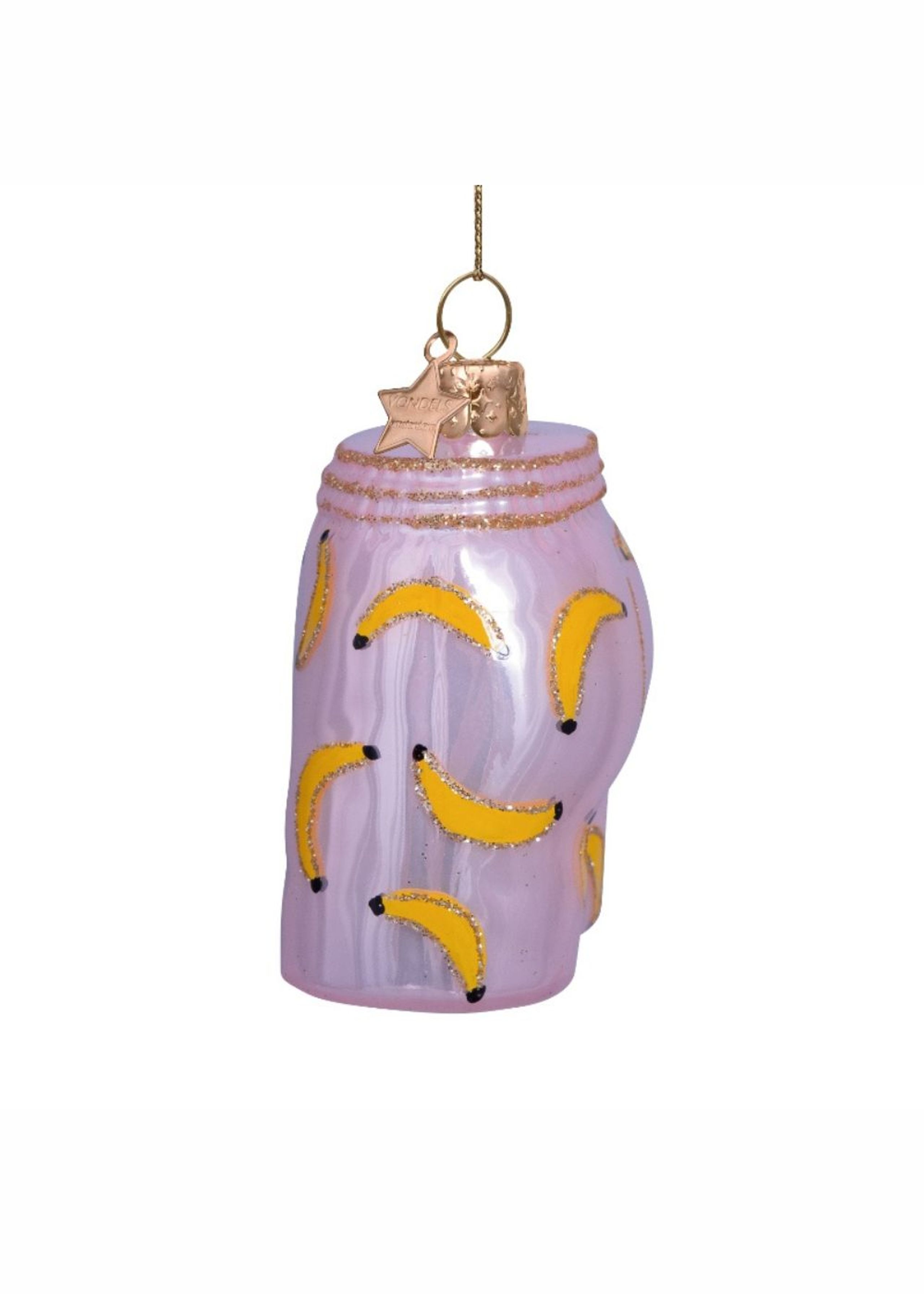 Vondels - Christmas Ball - Ornament glass soft pink boxer shorts w/bananas - Pink