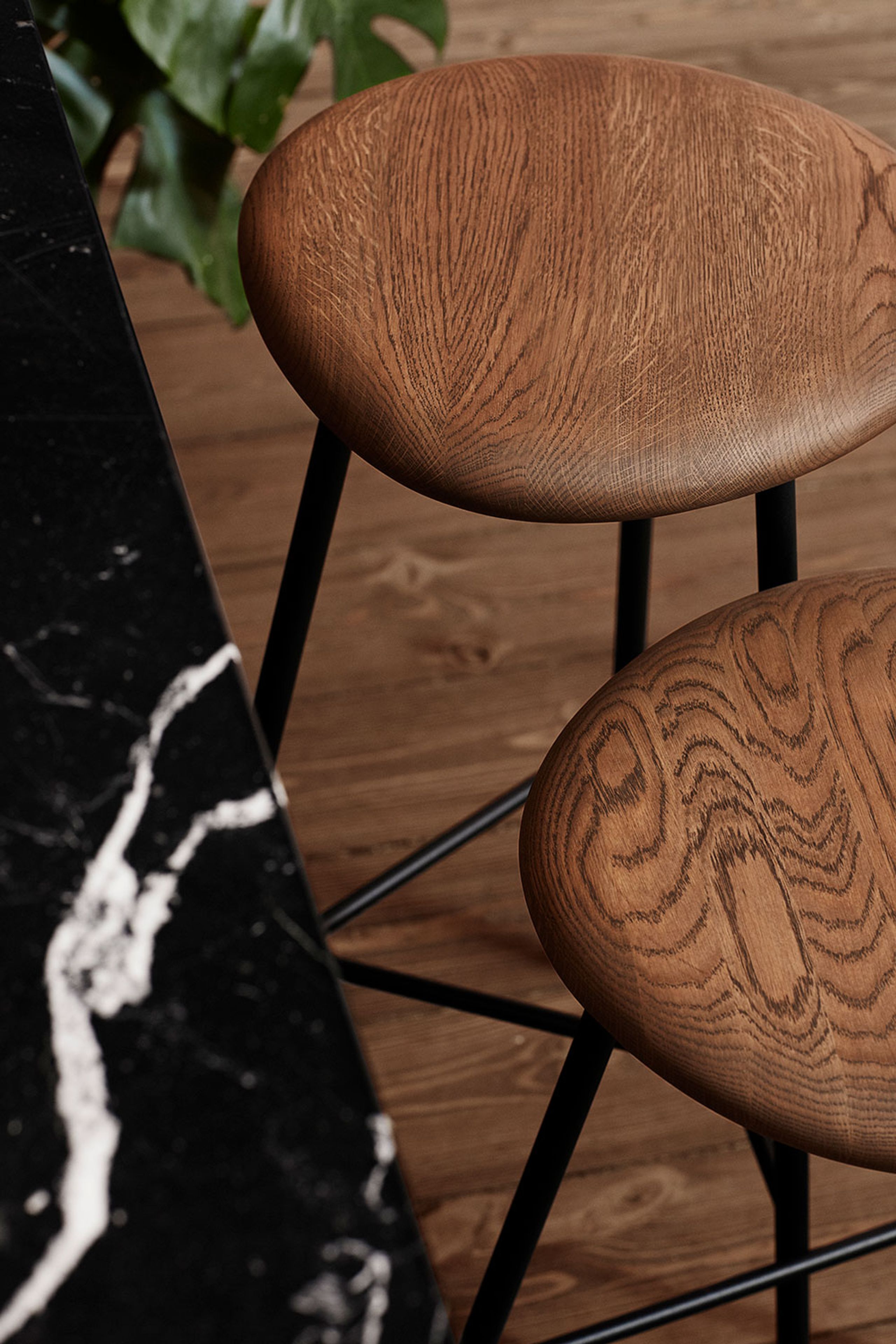 Warm Nordic - Bar stool - Pebble / Bar Chair - High - Ash / White