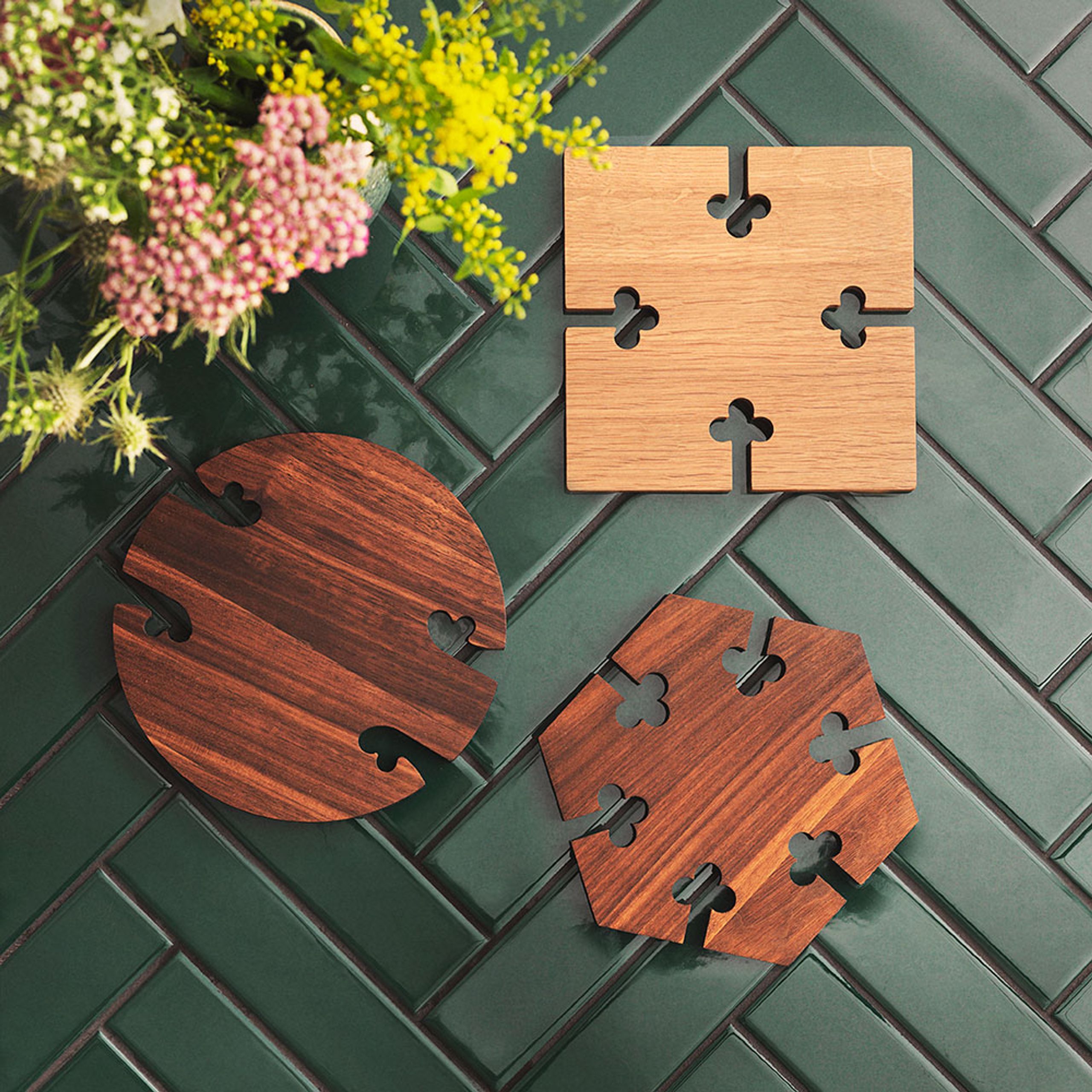 Warm Nordic - Jupe de table - Gourmet Wood Trivet - Square - Oak