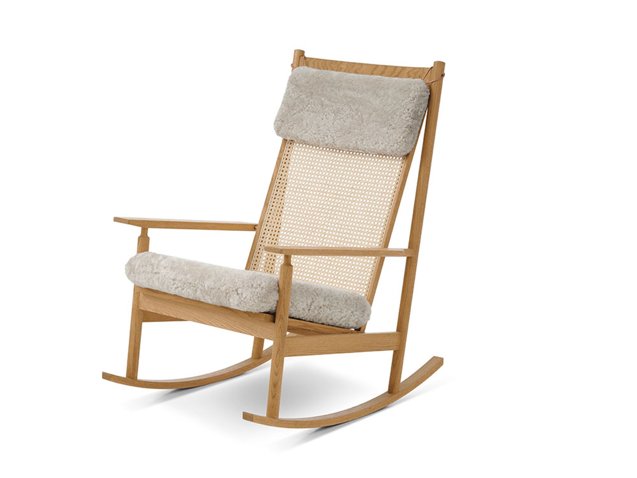 Warm Nordic - - Swing Rocking Chair - Sheepskin (Moonlight)