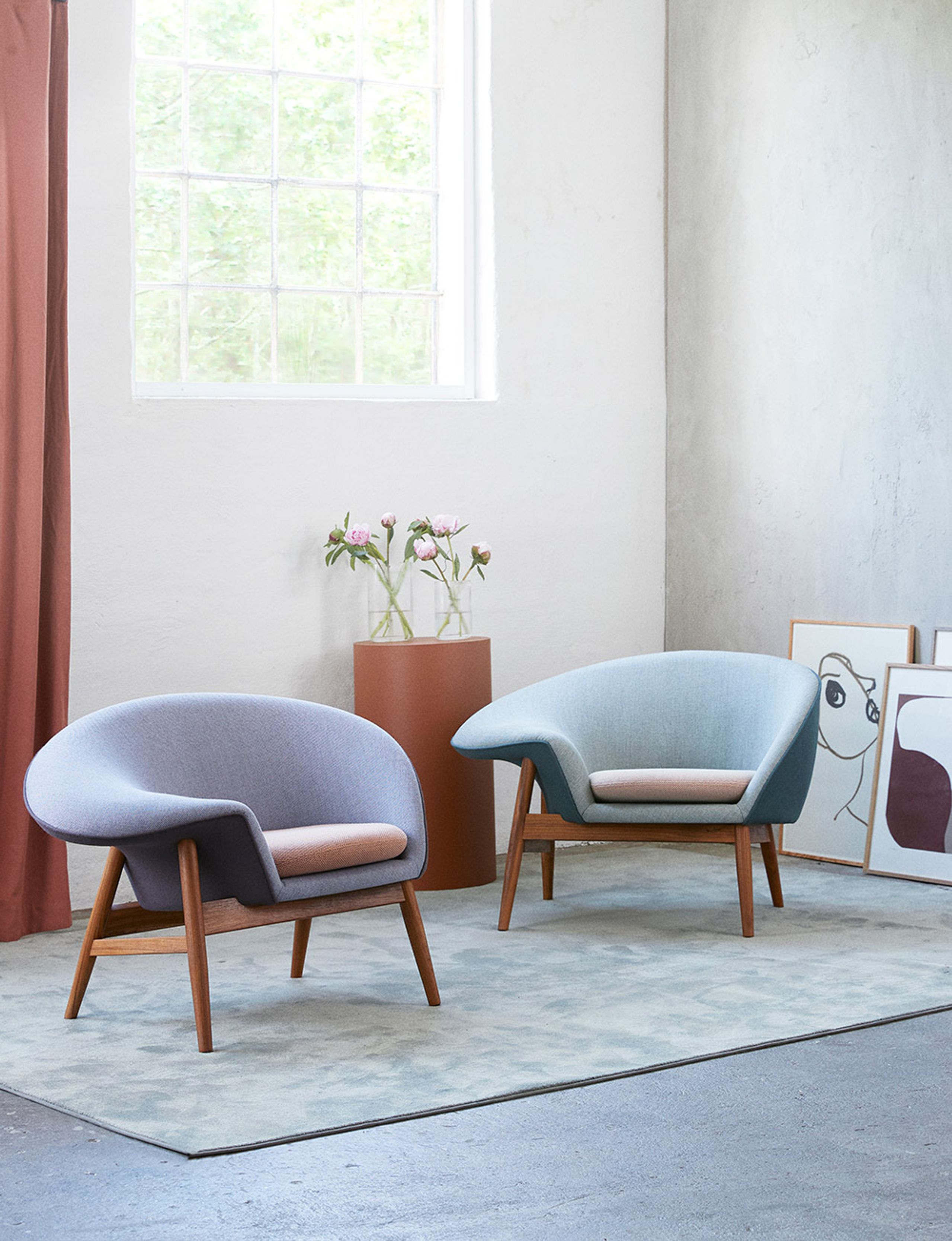 Warm Nordic - Armchair - Fried Egg Chair / Oiled Teak - Canvas 424 (Dark Ochre)