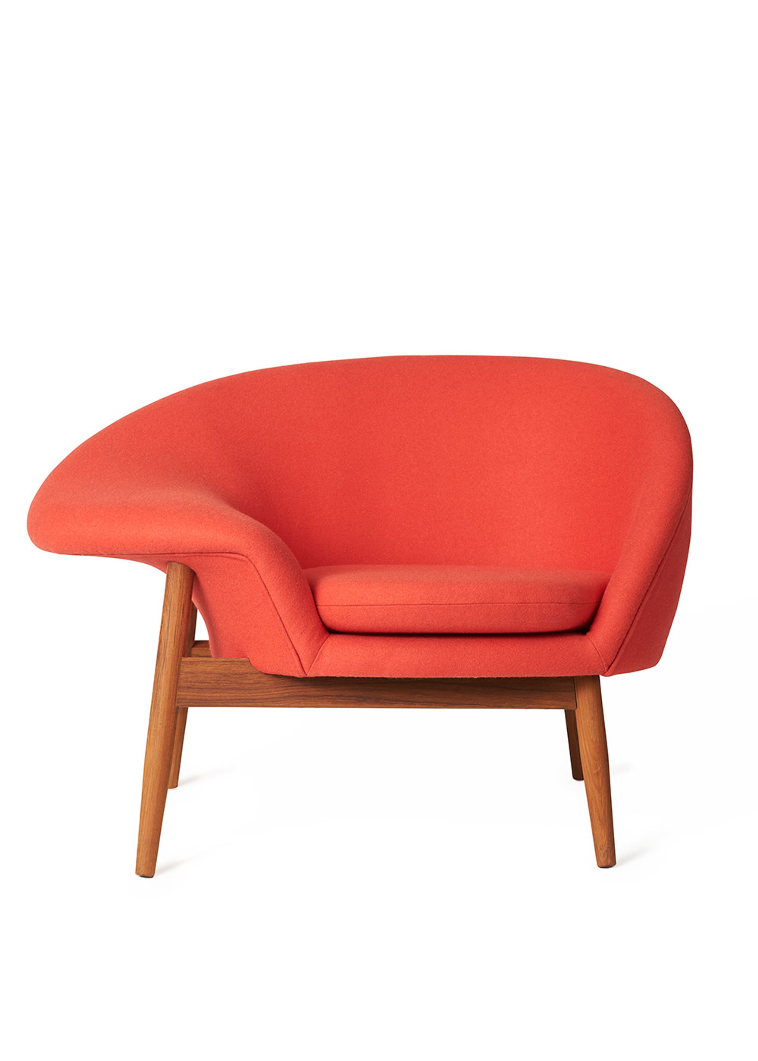 Warm Nordic - Armchair - Fried Egg Chair / Oiled Teak - Hero 551 (Apple Red)