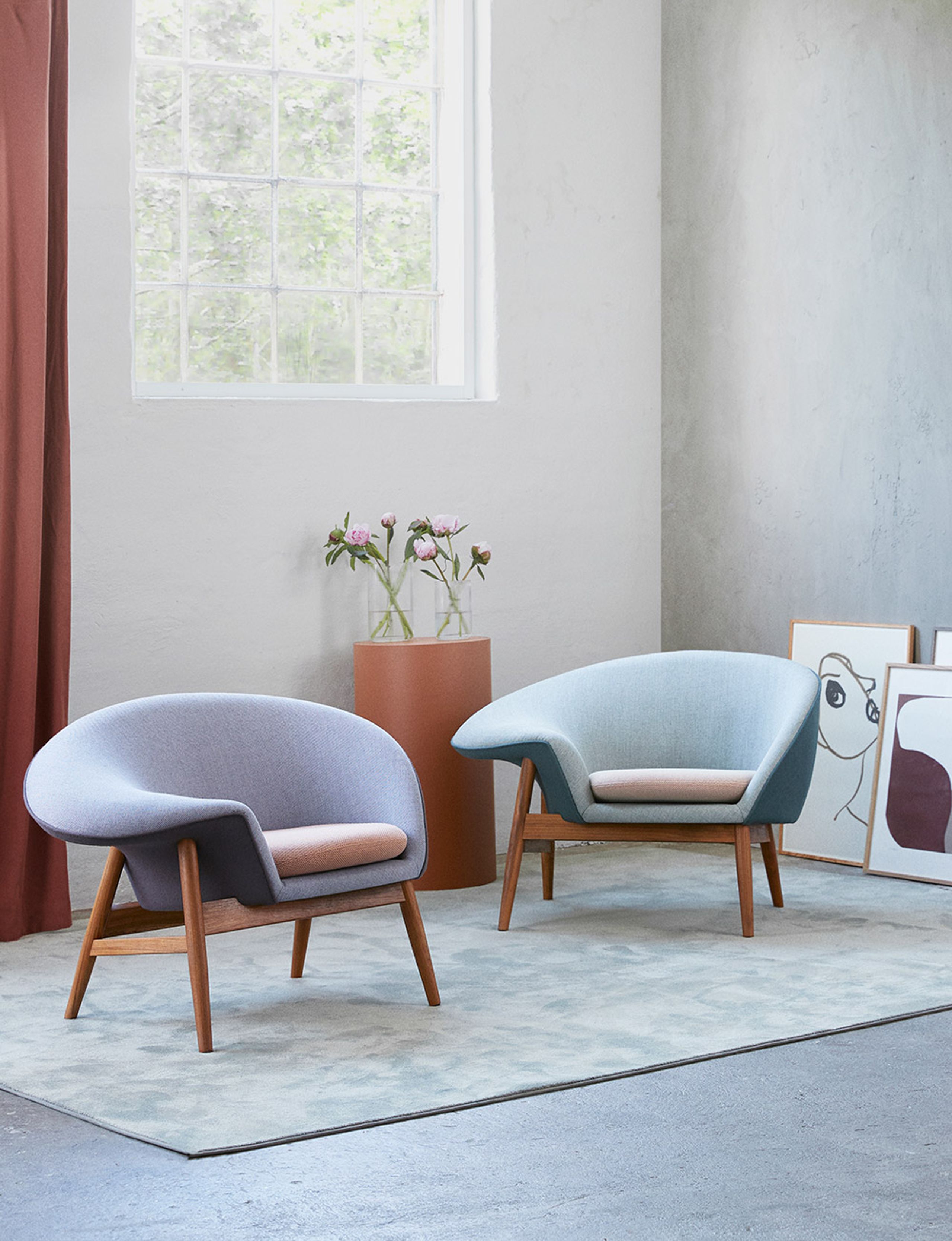 Warm Nordic - Fauteuil - Fried Egg Chair / Oiled Teak - Vitoria (Cognac)