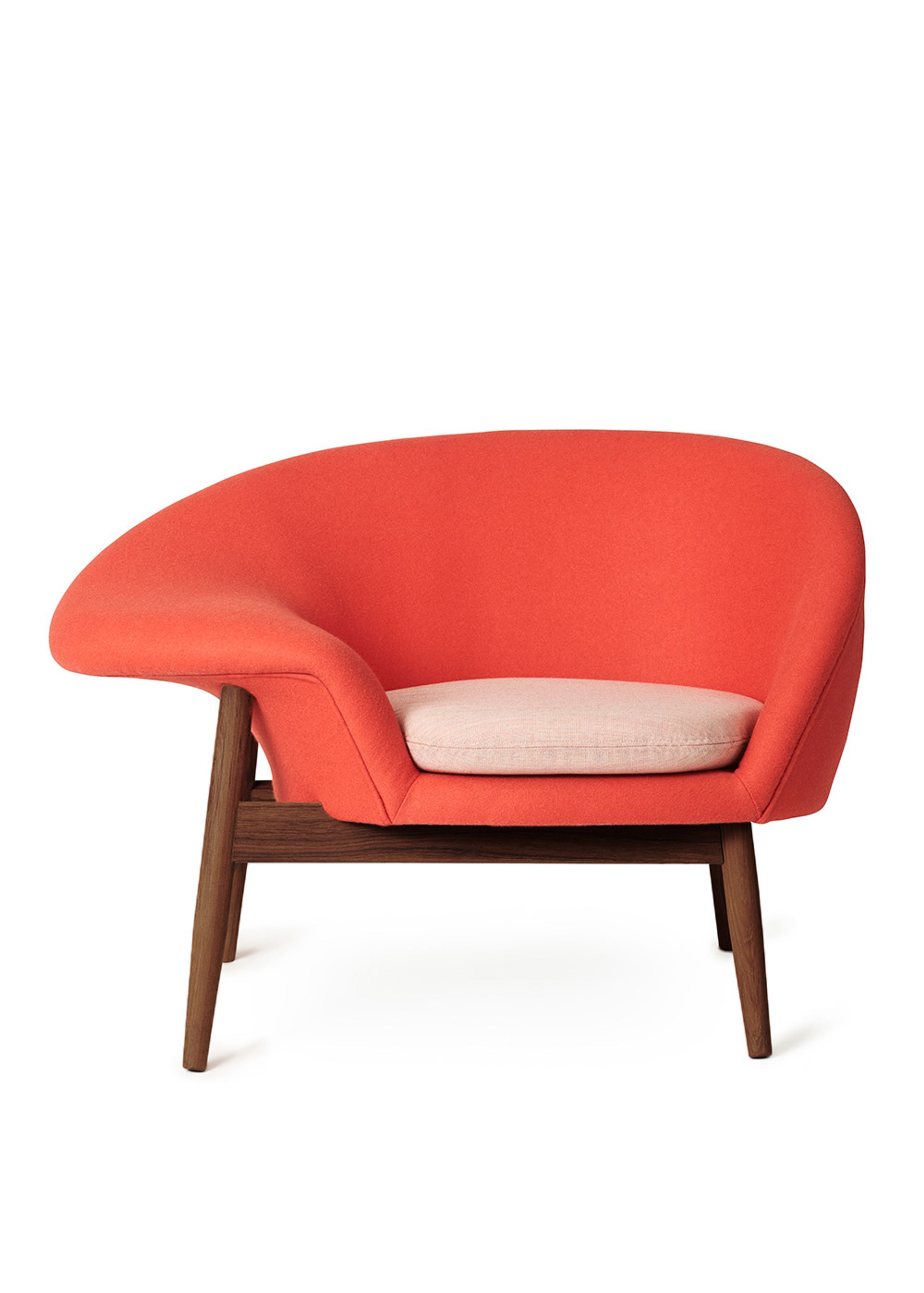 Warm Nordic - Armchair - Fried Egg Chair / Smoked Oak - Hero 551 (Apple Red) / Canvas 614 (Pale Rose)
