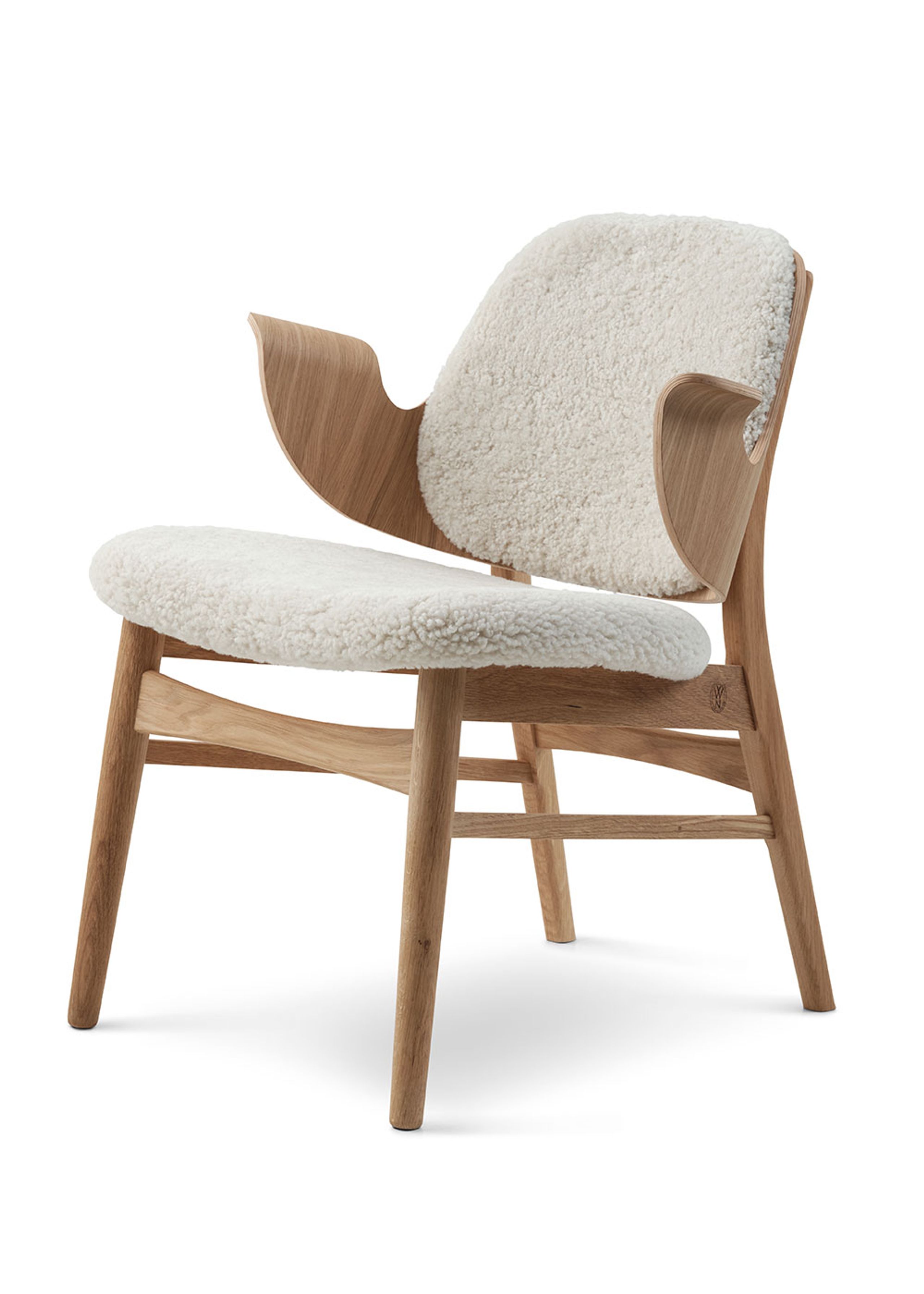 Warm Nordic - Armchair - Gesture Lounge Chair / White Oiled Oak - Sheepskin (Moonlight)
