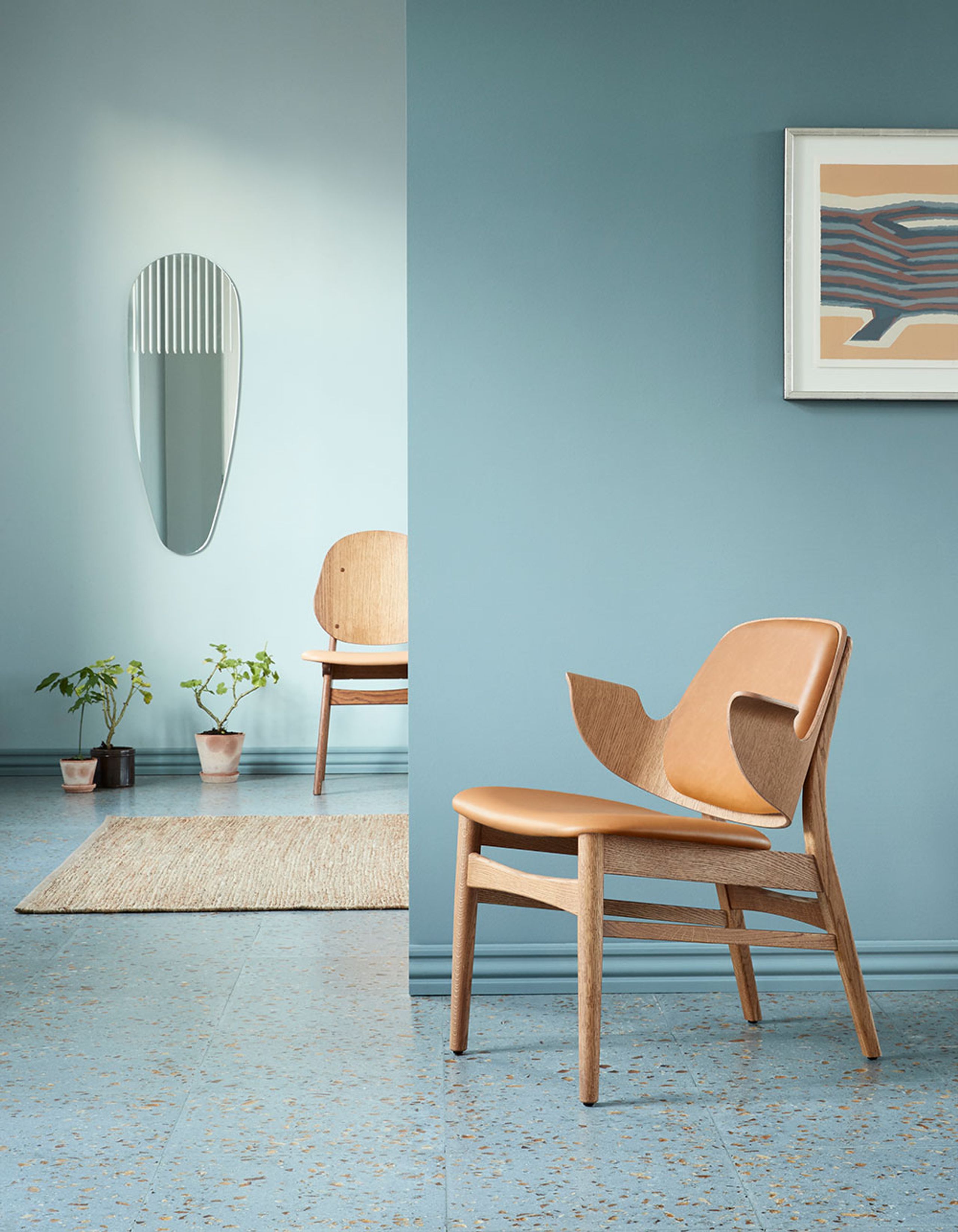 Warm Nordic - Armchair - Gesture Lounge Chair / White Oiled Oak - Sheepskin (Moonlight)