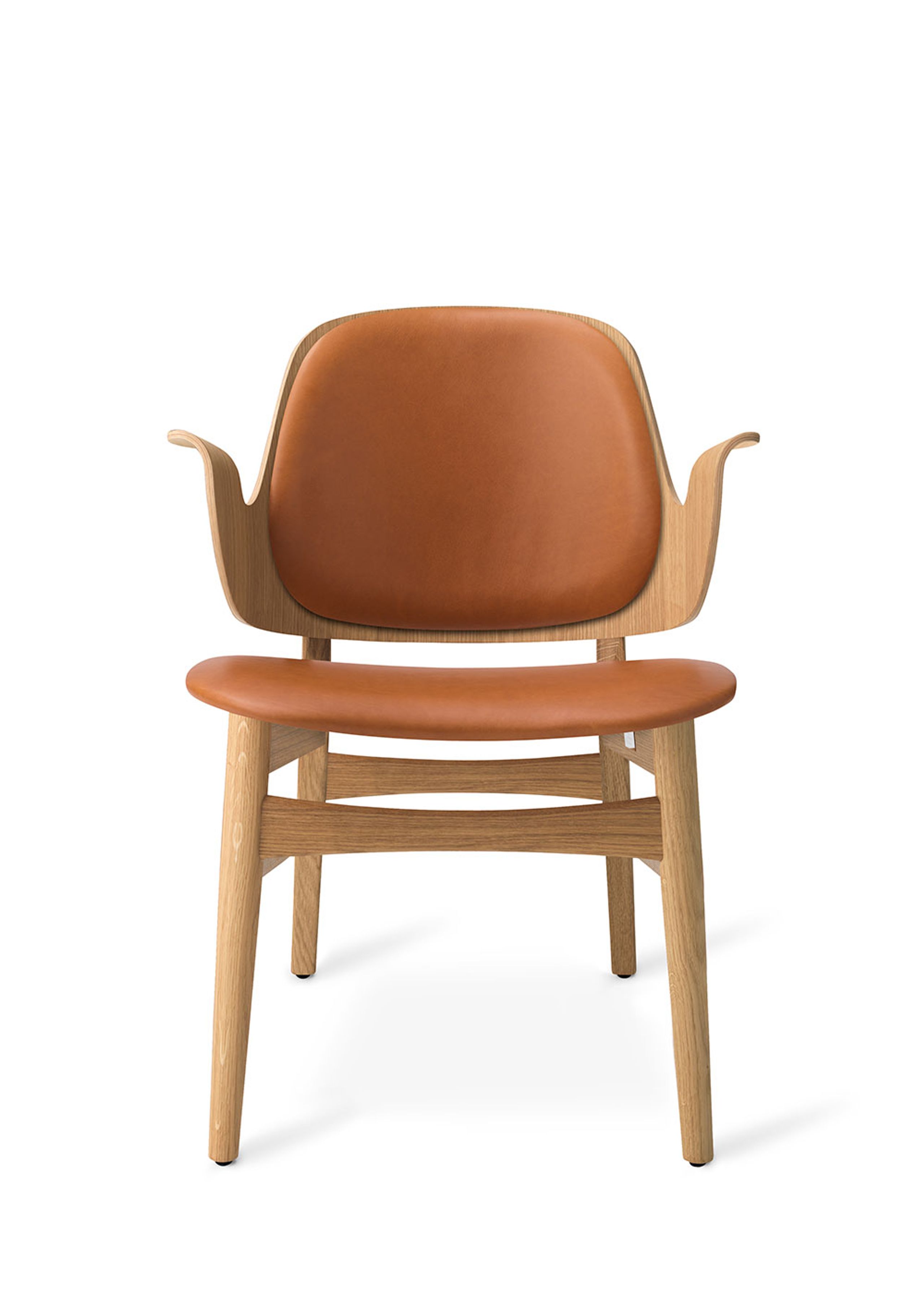 Warm Nordic - Fauteuil - Gesture Lounge Chair / White Oiled Oak - Silk 0250 (Camel)