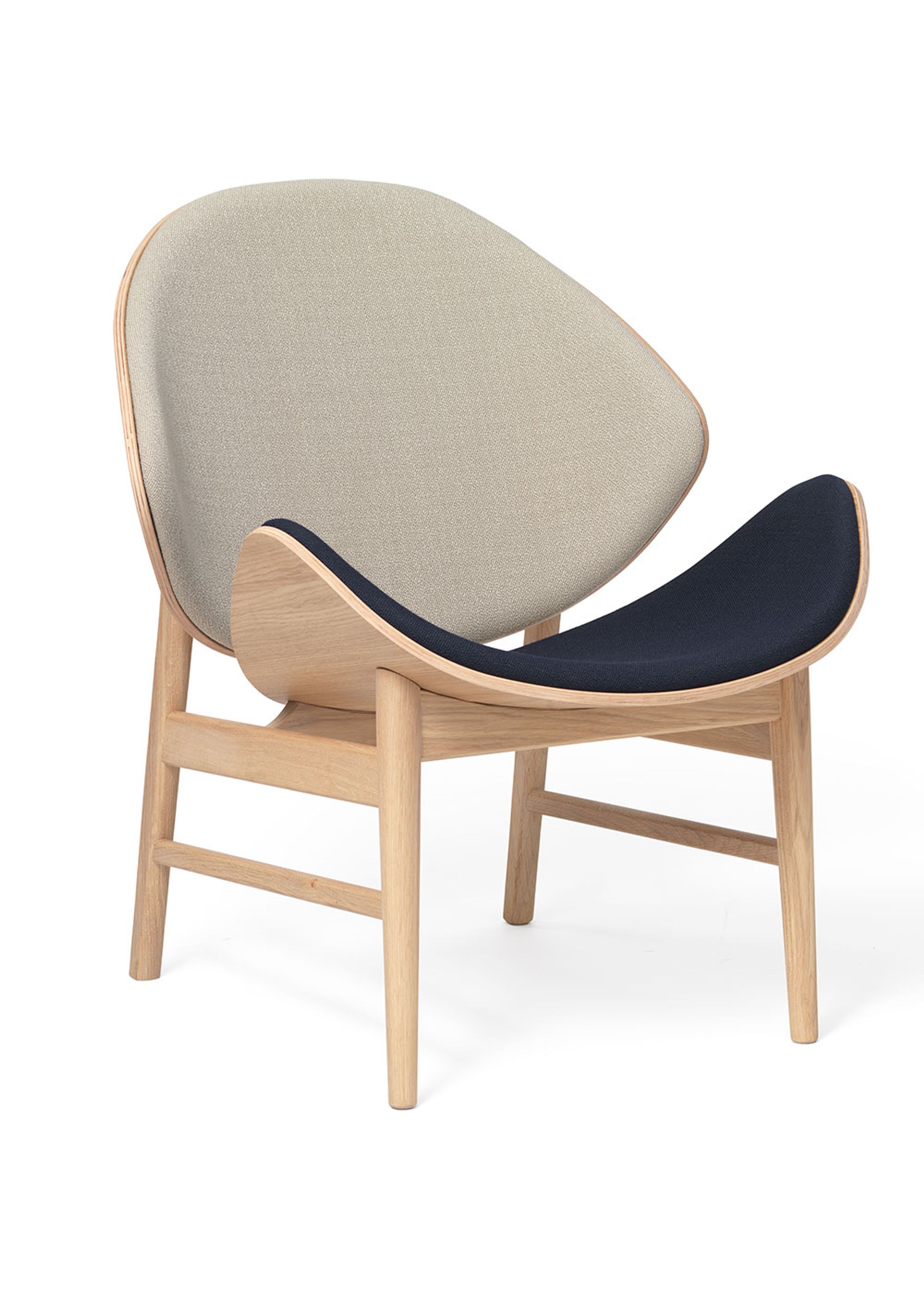 Warm Nordic - Armchair - The Orange / White Oiled Oak - Vidar 222 (Grey) / Vidar 554 (Navy Blue)