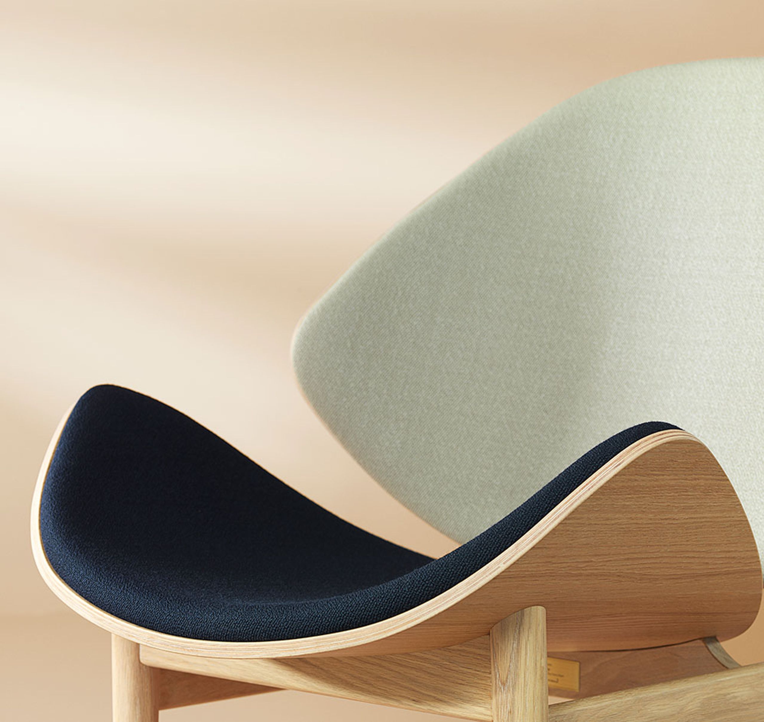 Warm Nordic - Armchair - The Orange / White Oiled Oak - Vidar 222 (Grey) / Vidar 554 (Navy Blue)