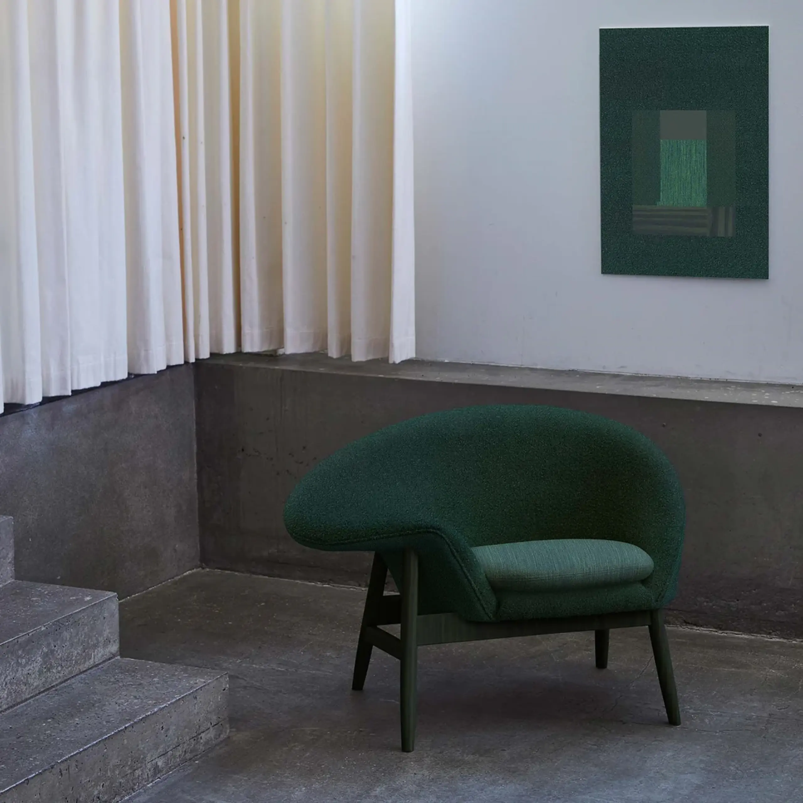 Warm Nordic - Armchair - Fried Egg Chair / Colour - Red - Vidar 0542/Balder 0562/Balder 0542