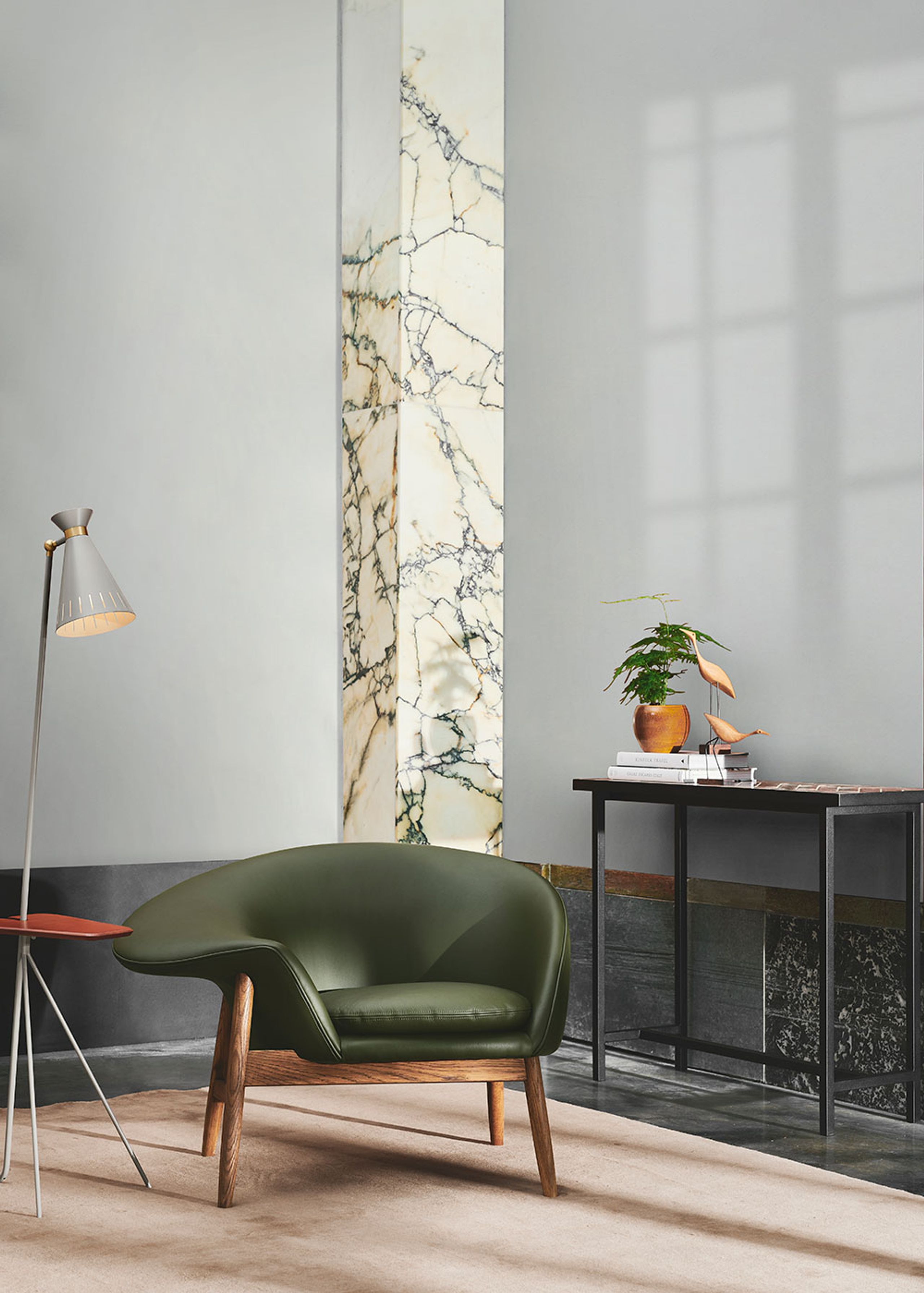 Warm Nordic - Pendule - Cone / Floor Lamp - Clear White, Marble