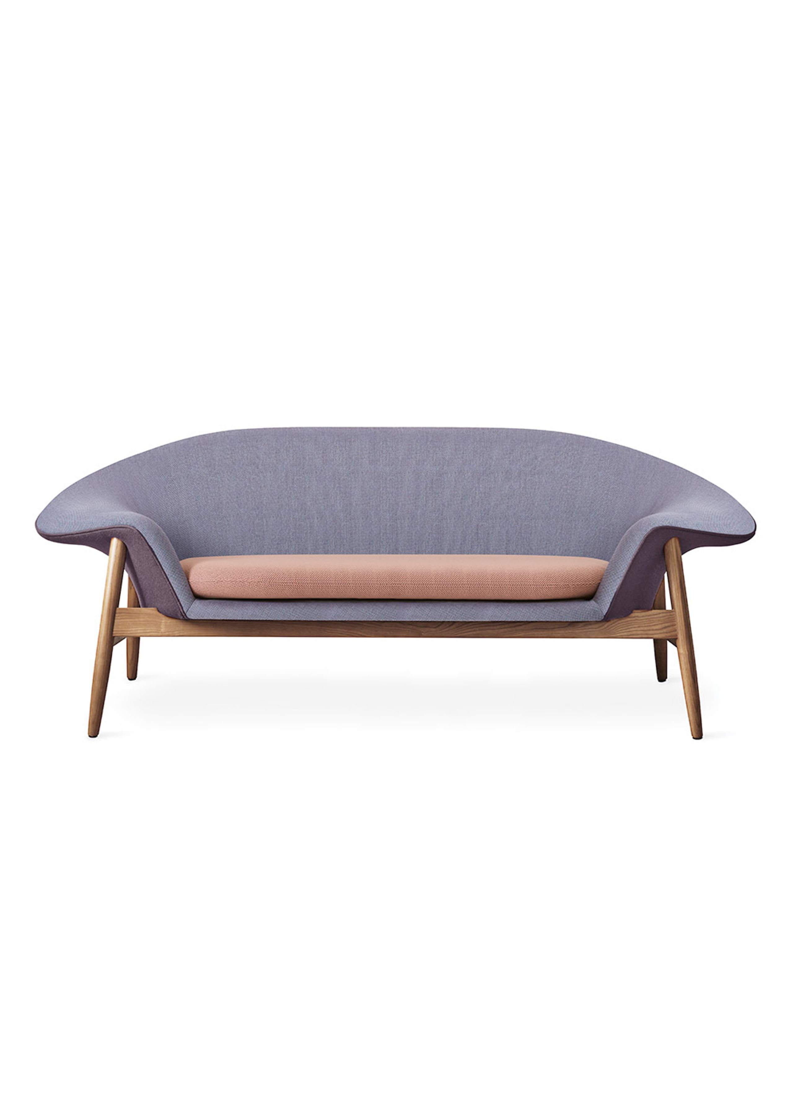 Warm Nordic - Sofa - Fried Egg Sofa / Oiled Oak - Hero 381 (Plum) / Rewool 658 (Soft Violet) / Merit 035 (Fresh Peach)