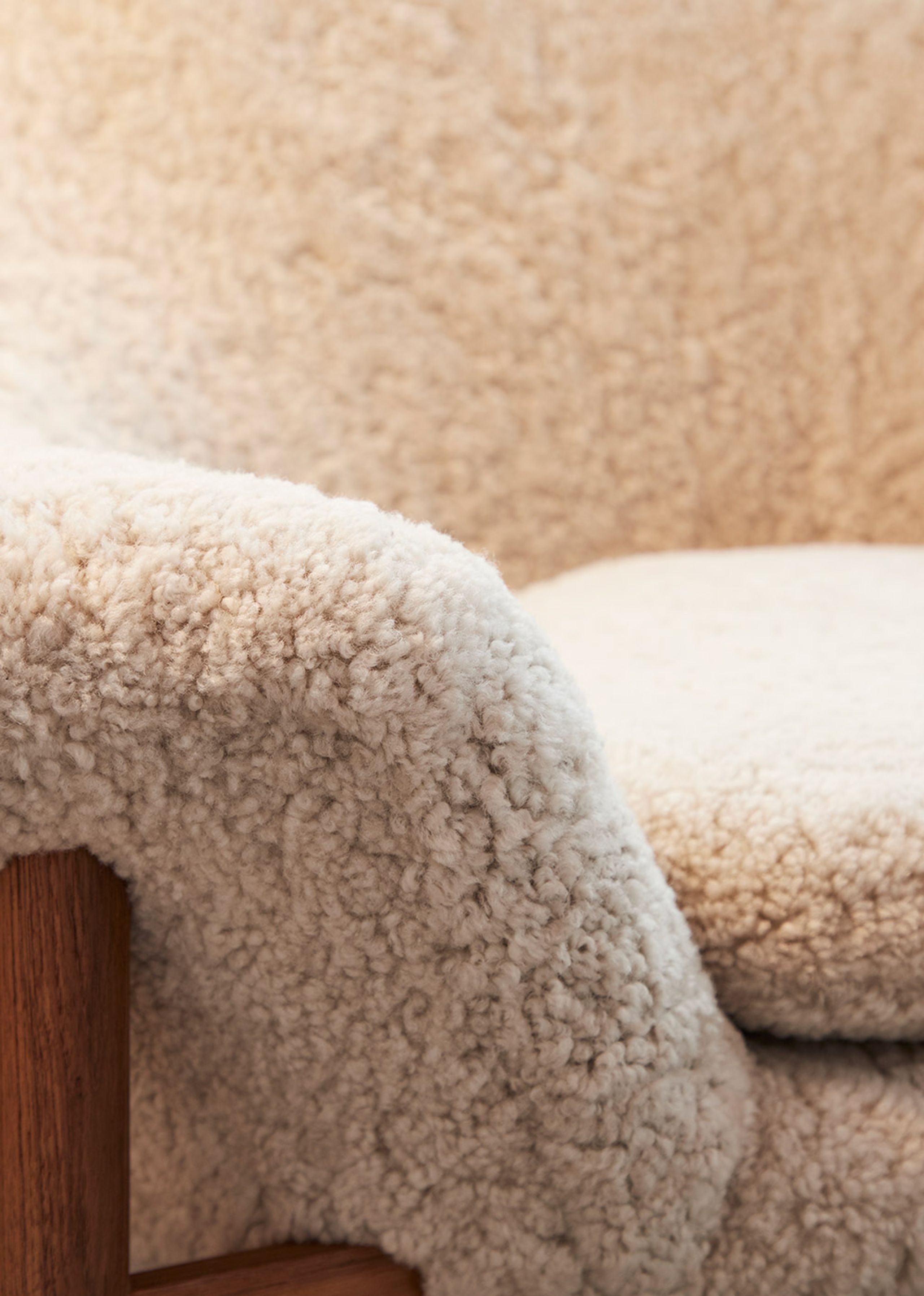 Warm Nordic - Sohva - Fried Egg Sofa / Oiled Teak - Canvas 134 (Grey Melange)