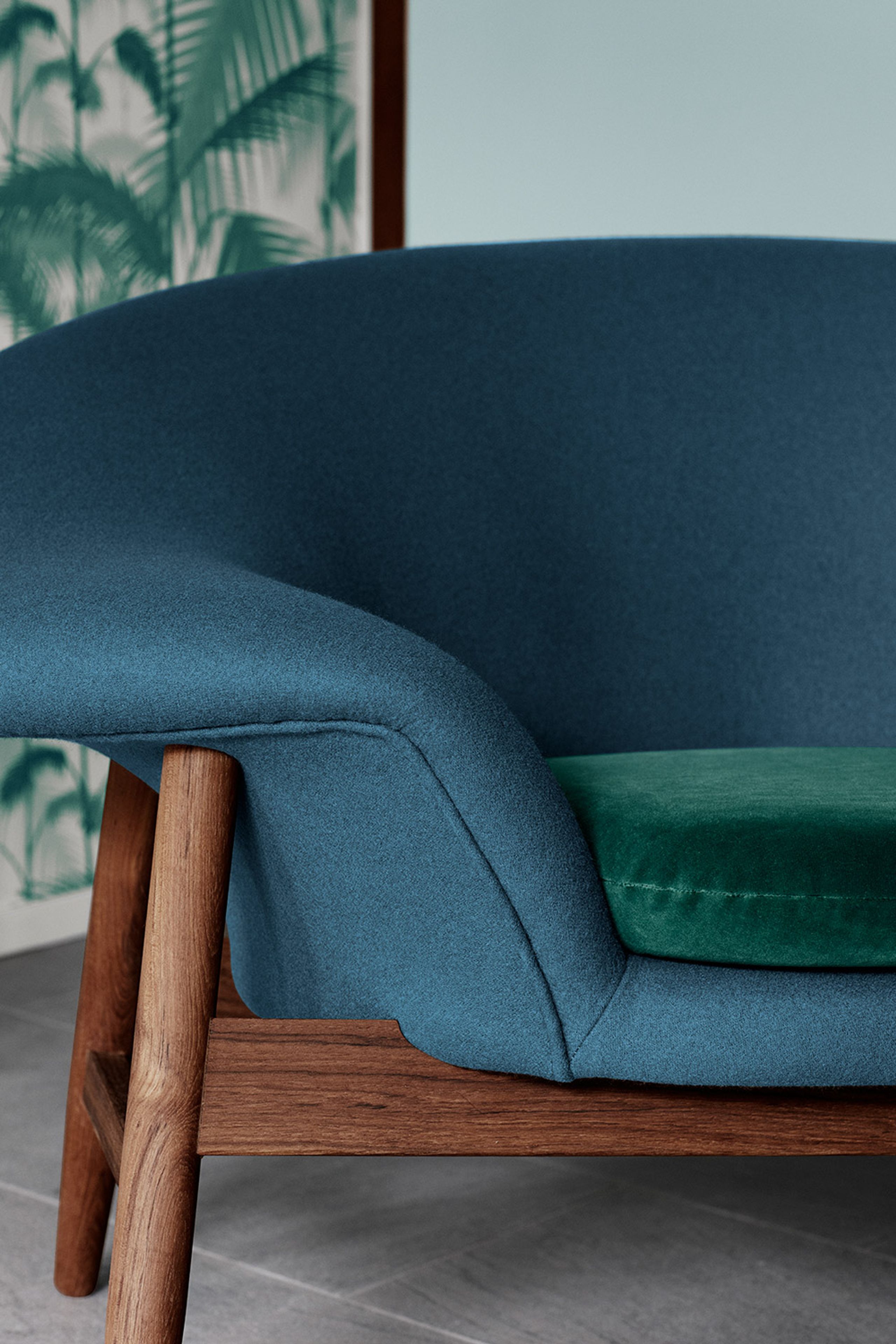 Warm Nordic - Kanapa - Fried Egg Sofa / Oiled Teak - Canvas 424 (Dark Ochre) / Canvas 614 (Pale Rose)