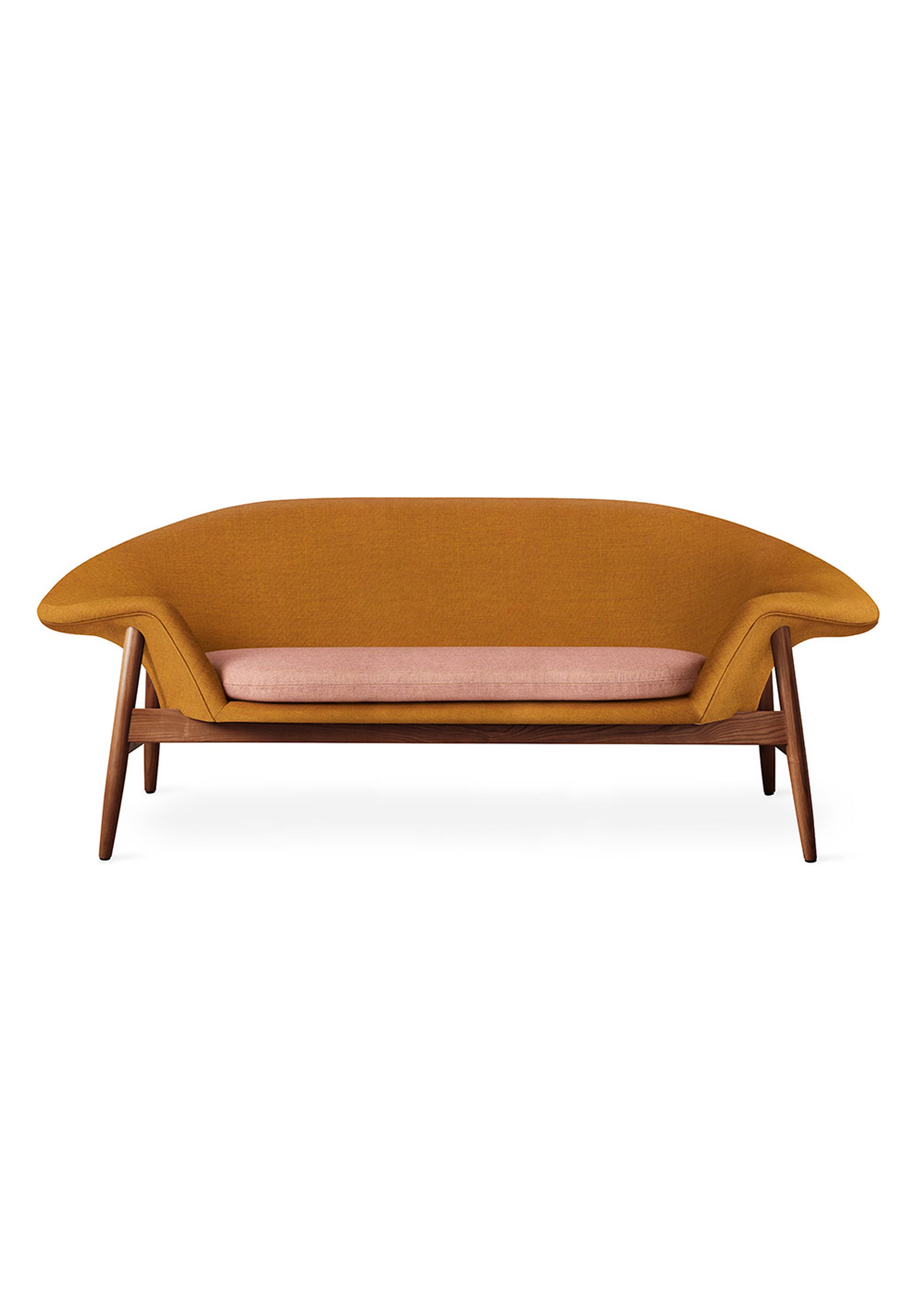 Warm Nordic - Kanapa - Fried Egg Sofa / Oiled Teak - Canvas 424 (Dark Ochre) / Canvas 614 (Pale Rose)