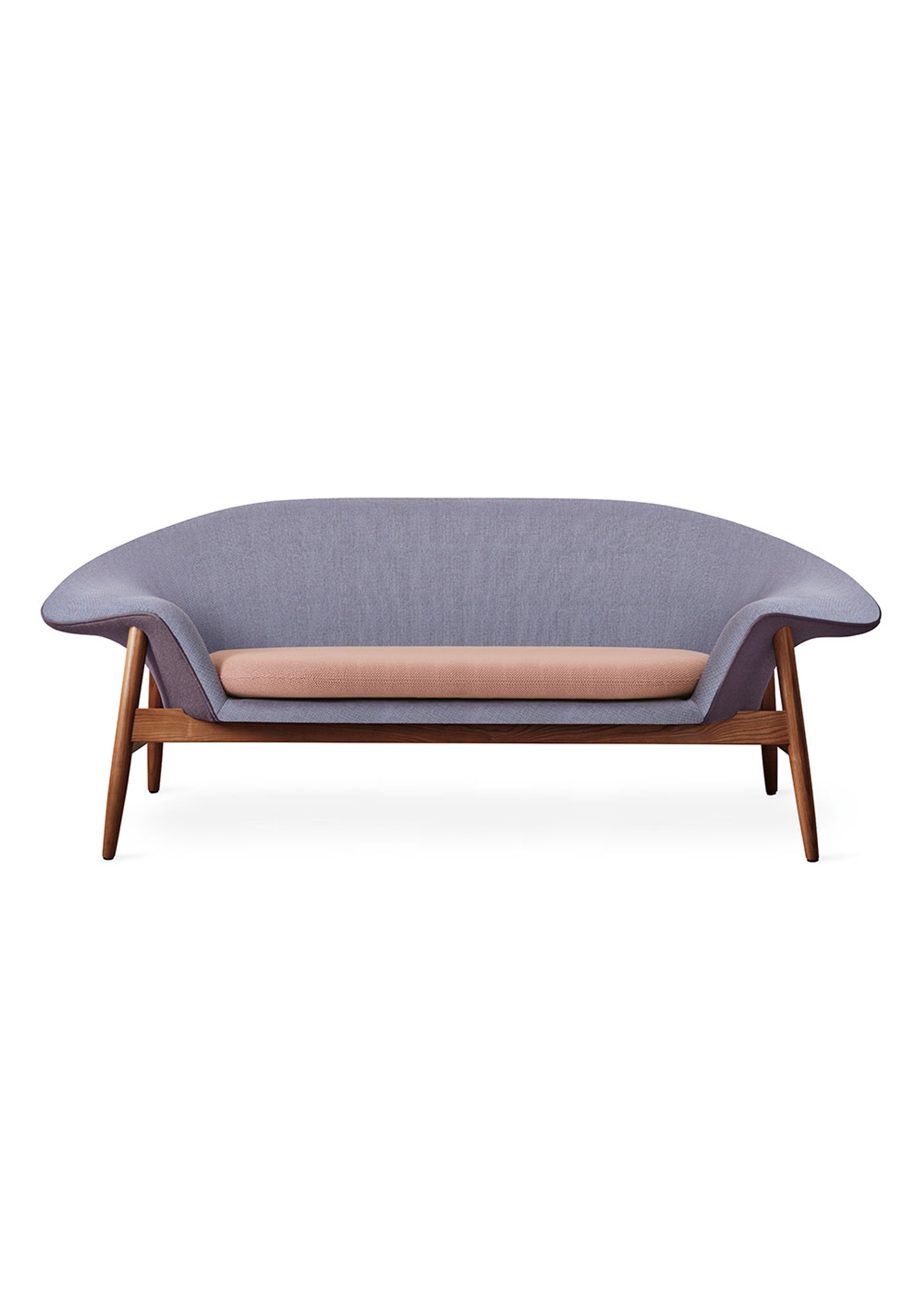 Warm Nordic - Sofa - Fried Egg Sofa / Oiled Teak - Hero 381 (Plum) / Rewool 658 (Soft Violet) / Merit 035 (Fresh Peach)