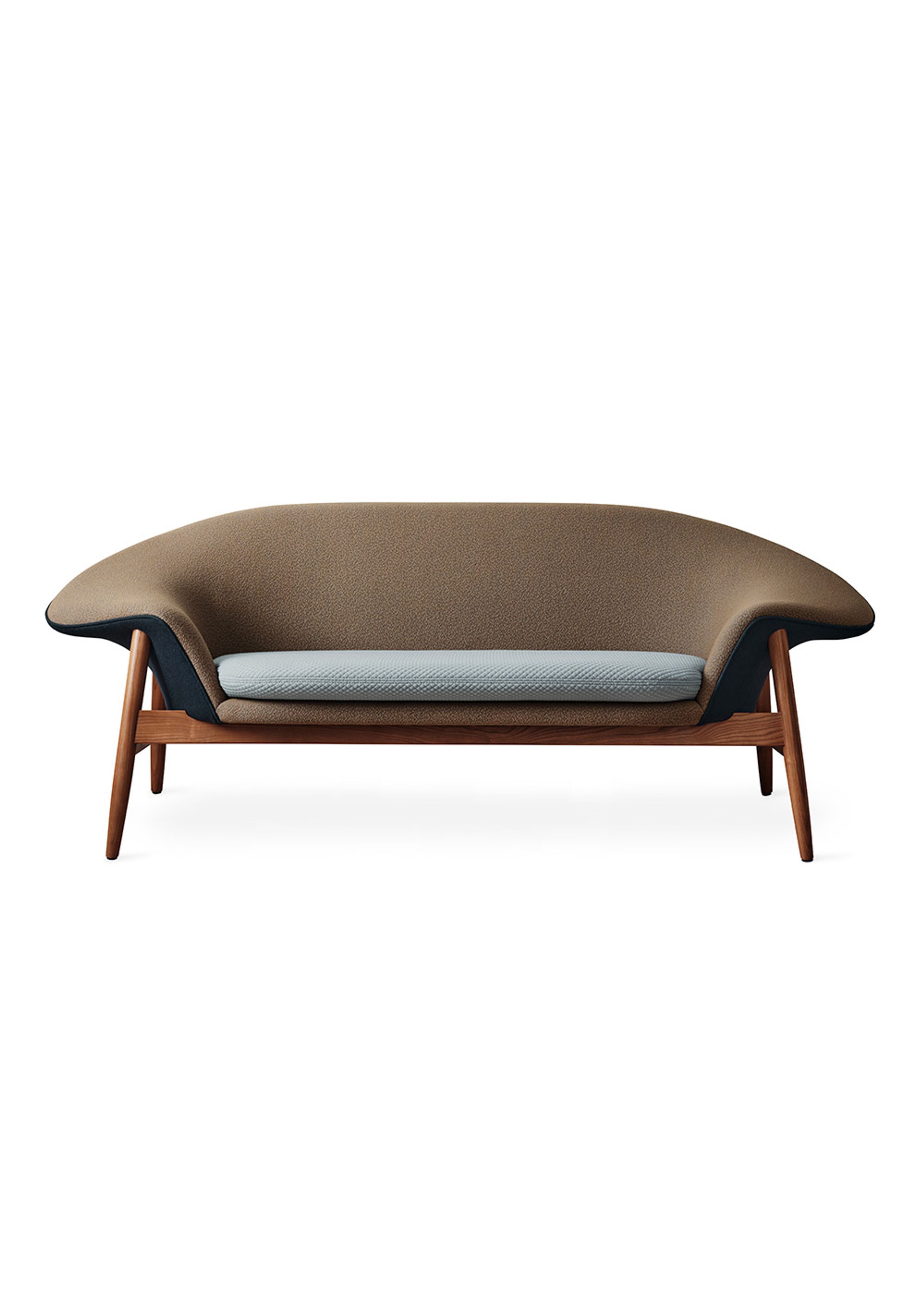 Warm Nordic - Sofa - Fried Egg Sofa / Oiled Teak - Hero 791 (Blue) / Sprinkles 724 (Brown) / Mosaic 722 (Grey)