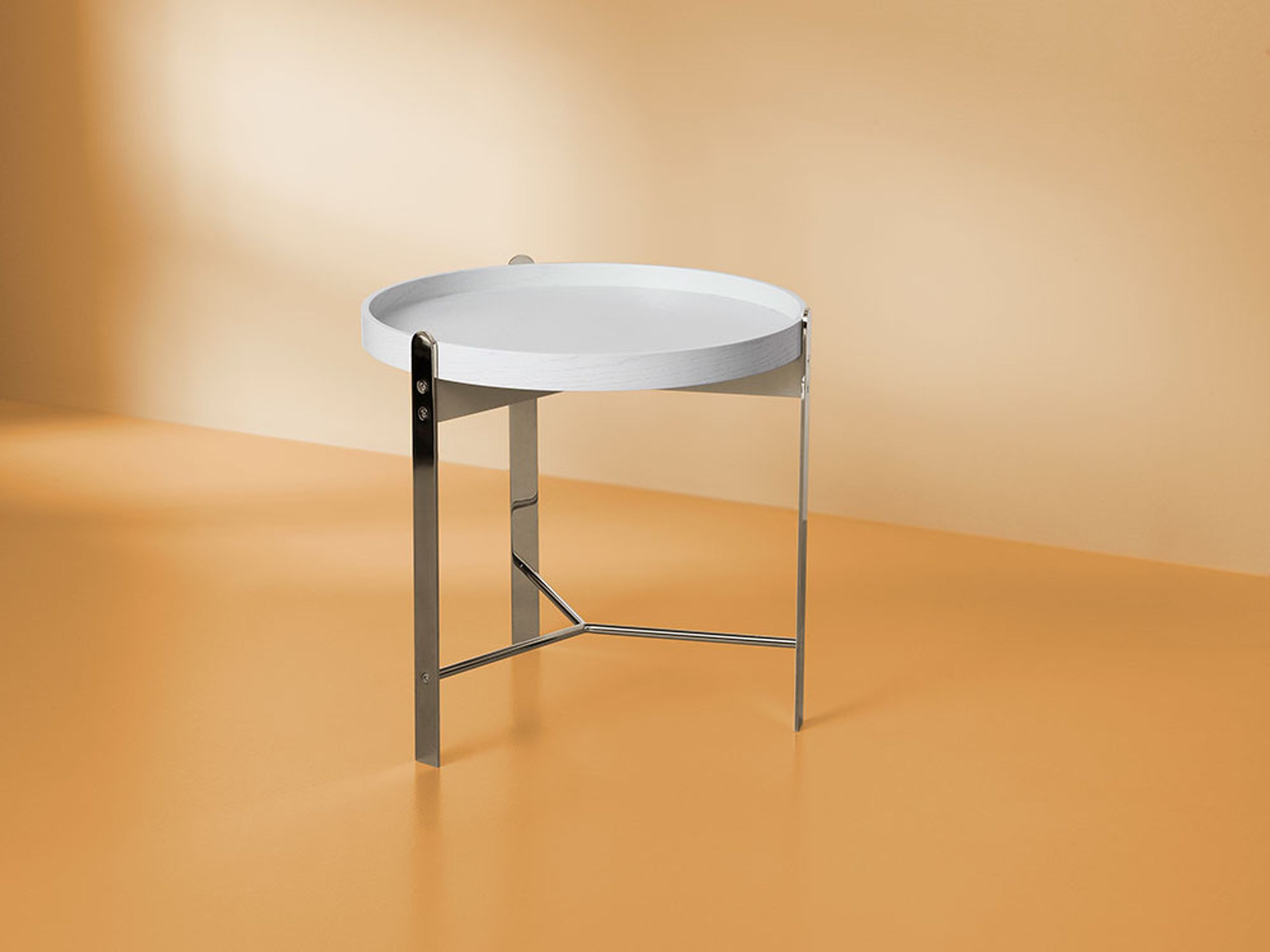 Warm Nordic - Stolik kawowy - Compose Table - Small - Warm White Oak / Chrome