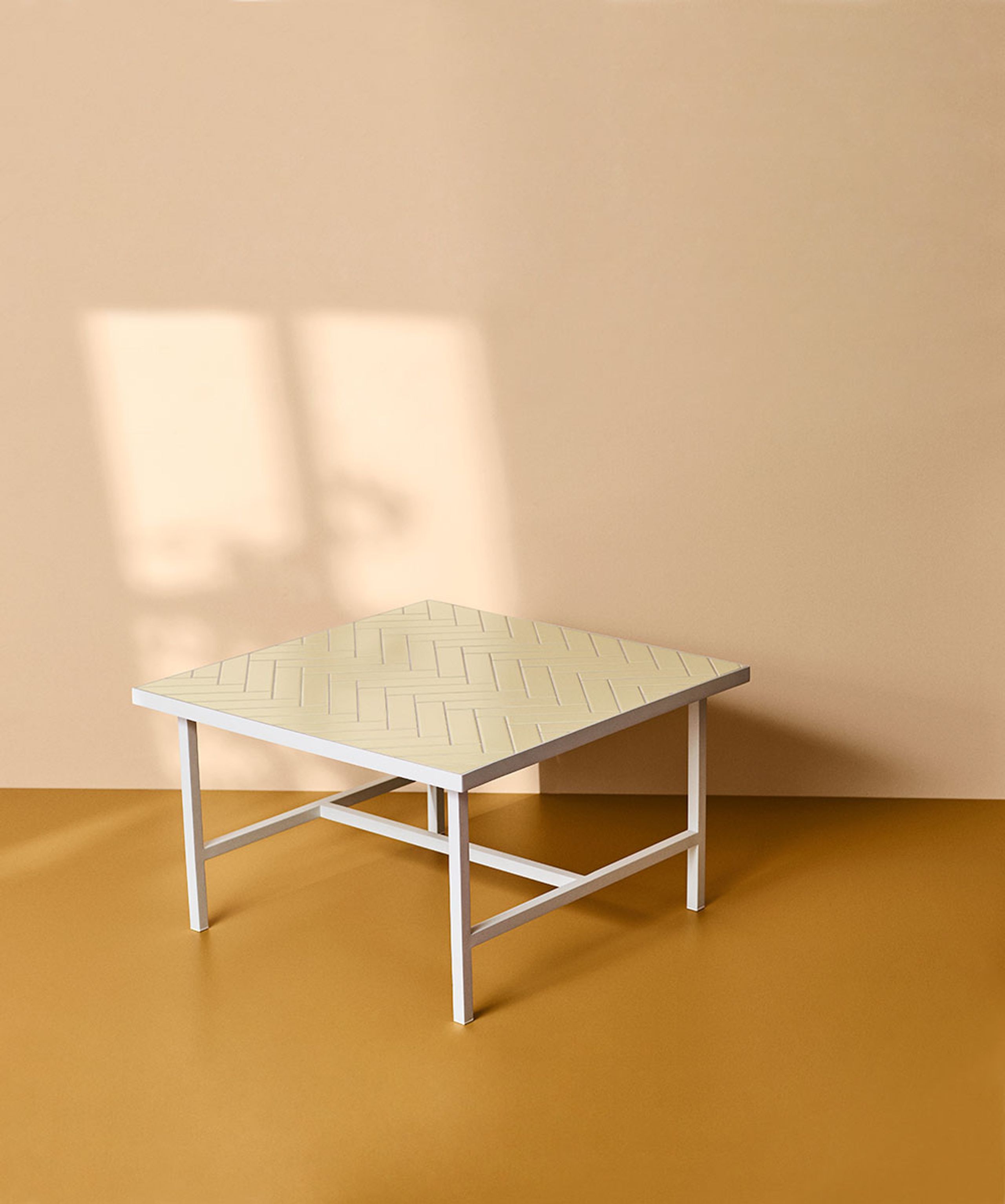Warm Nordic - Coffee table - Herringbone Tile / Coffee Table - Pure White