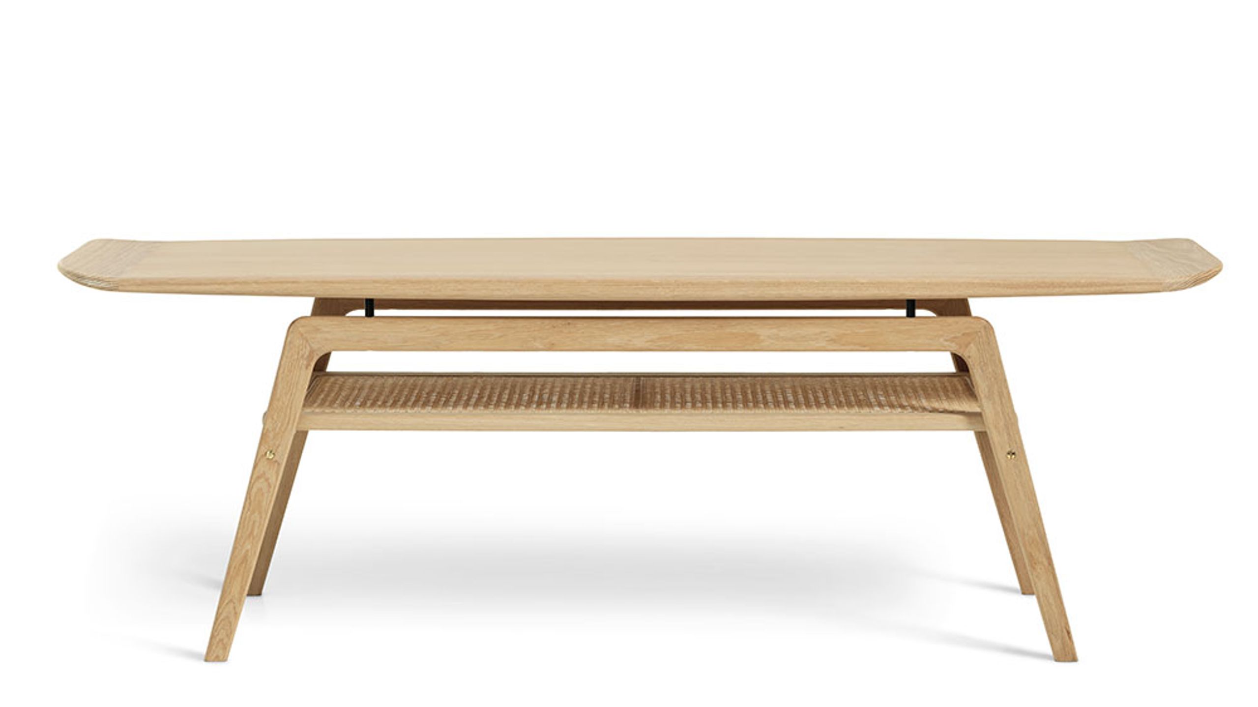 Warm Nordic - Konferenční stolek - Surfboard Table - White Oiled Oak w. French Cane