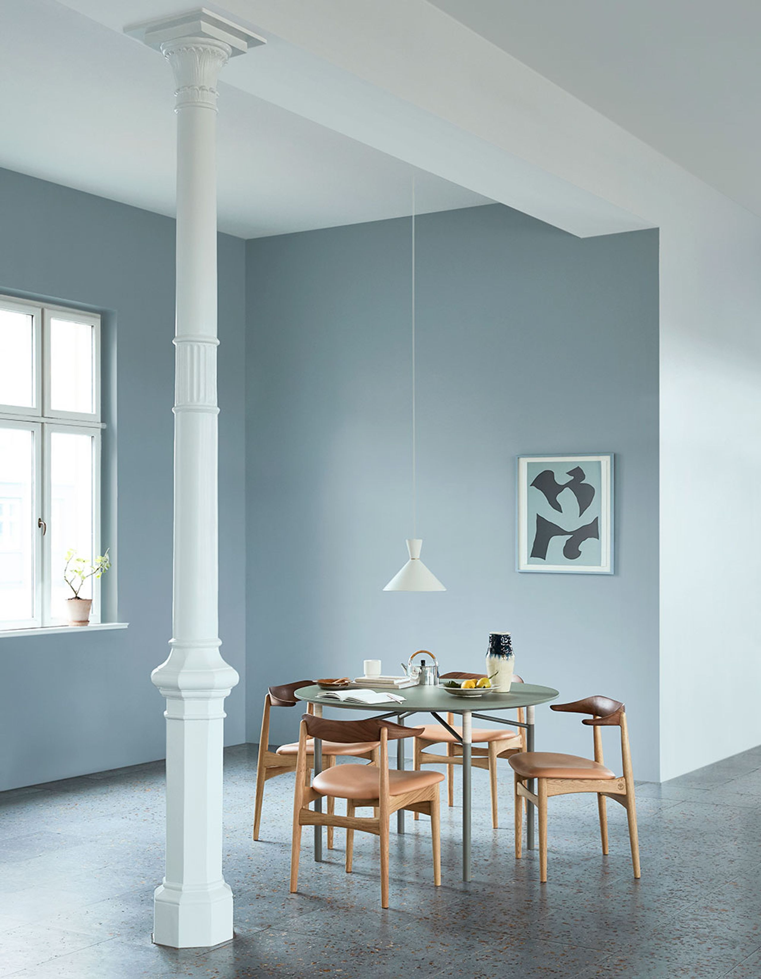 Warm Nordic - Chaise - Cow Horn Chair - Hallingdal 180 (Anthracite Melange)