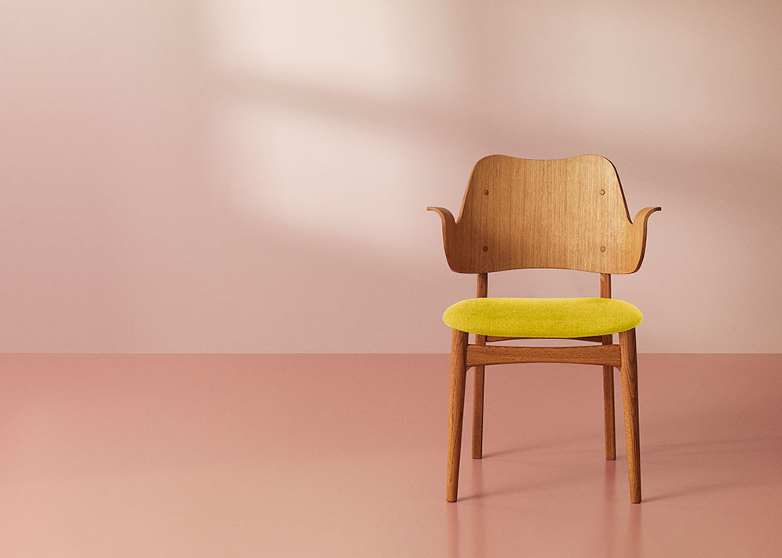 Warm Nordic - Chair - Gesture Chair / Teak Oiled Oak - Vidar 443 (Yellow)